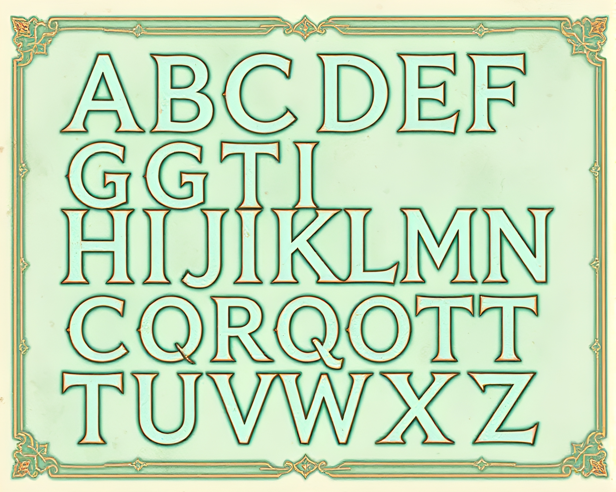 Mint Green Runic Enchantment with Copper Accents – free AI stock image