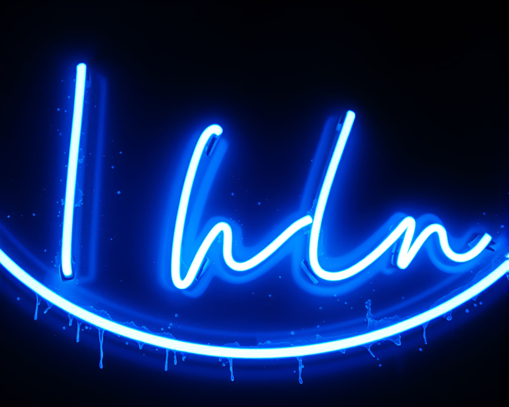 Siren’s Neon Serenade in Monochrome Blue – free AI stock image