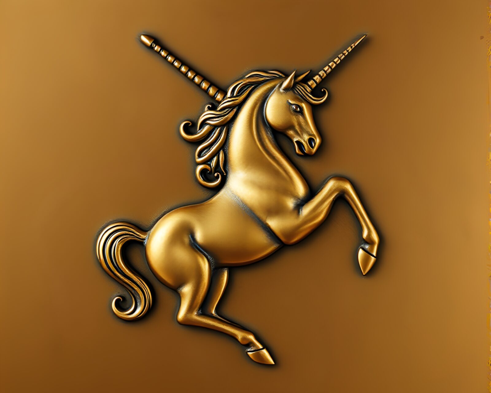Enchanting unicorn with metallic sheen in unique lighting
