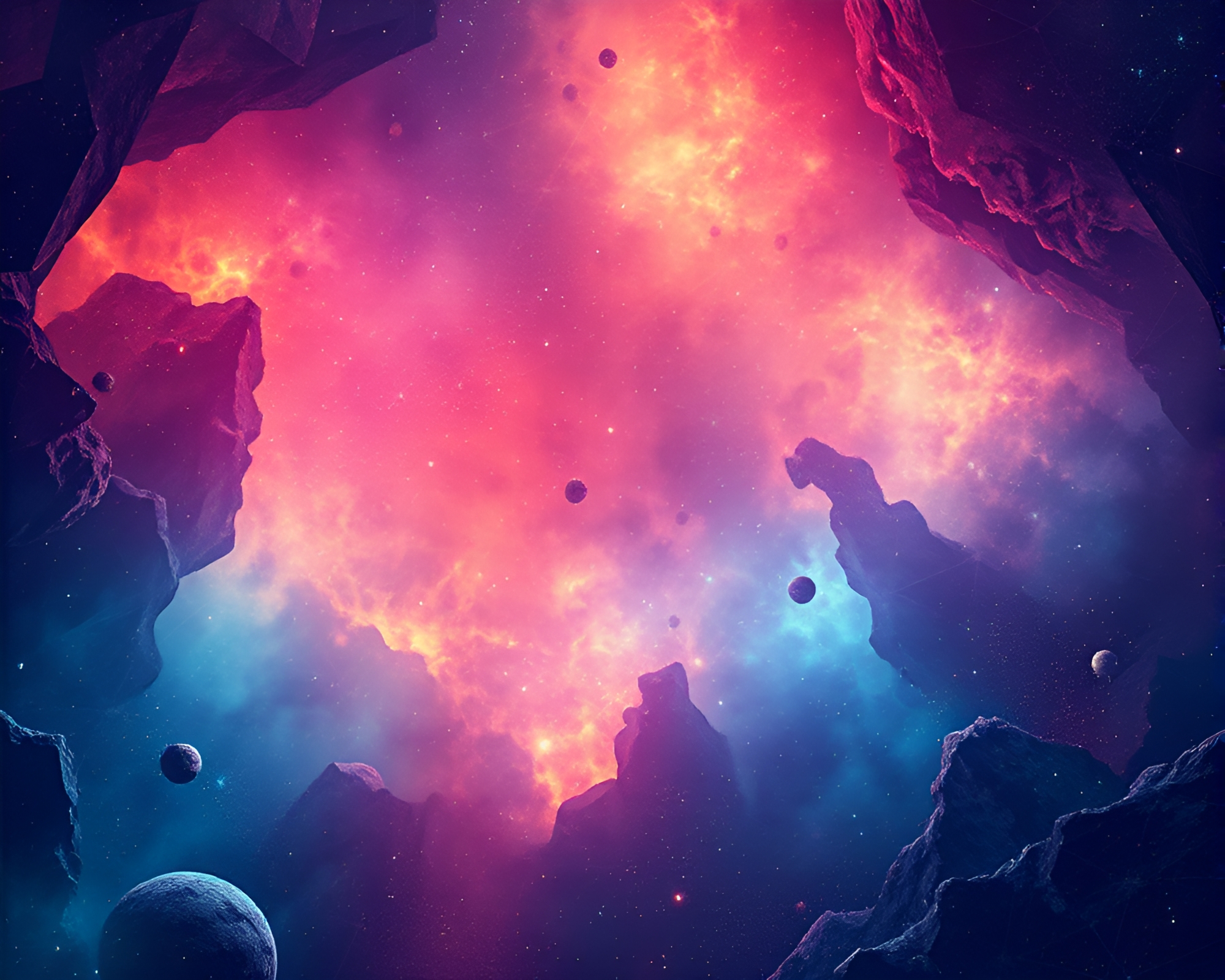 Cosmic Cavern Geometry Concept Art – free AI stock image