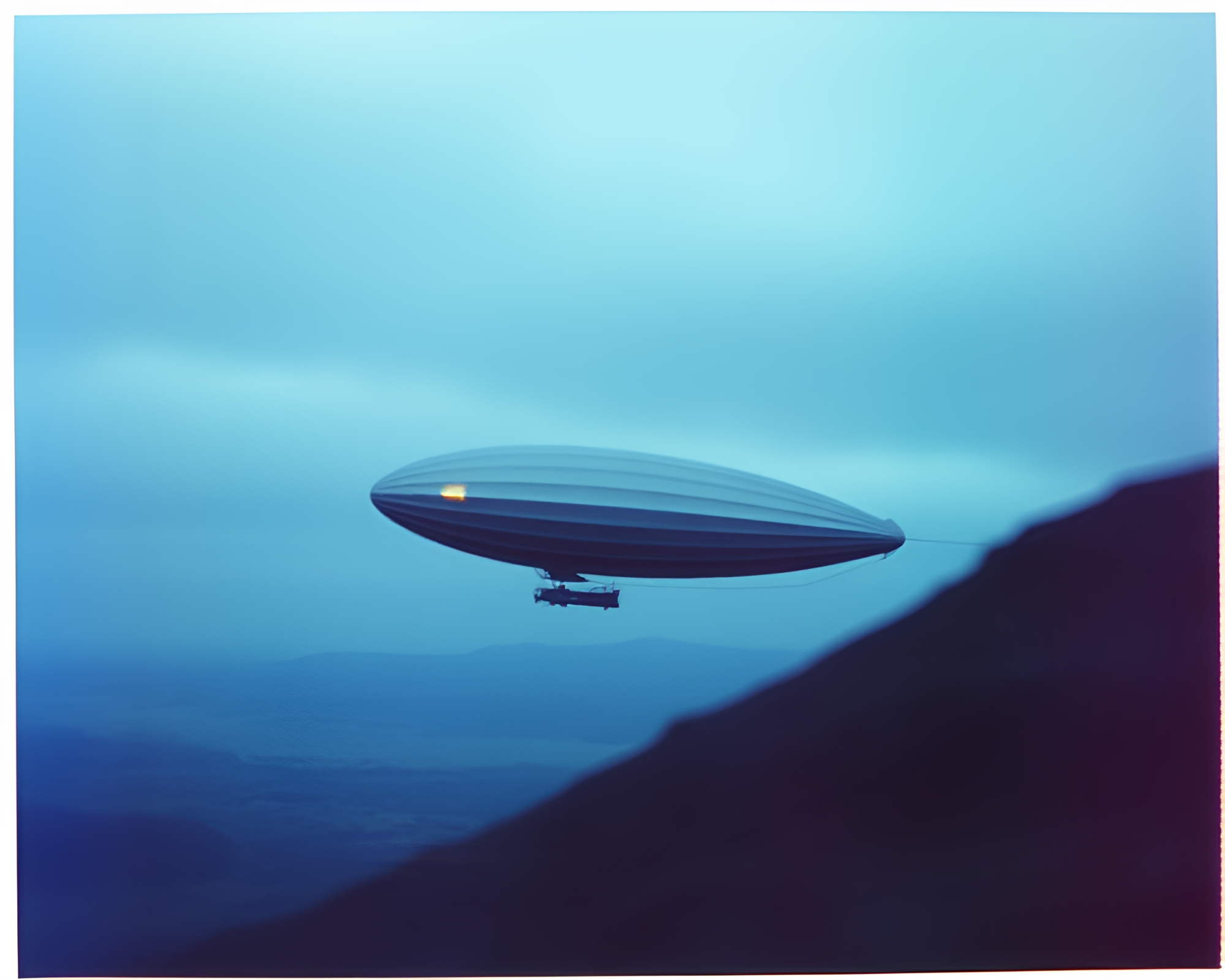 Prism Refraction in Zeppelin Sky – free AI stock image