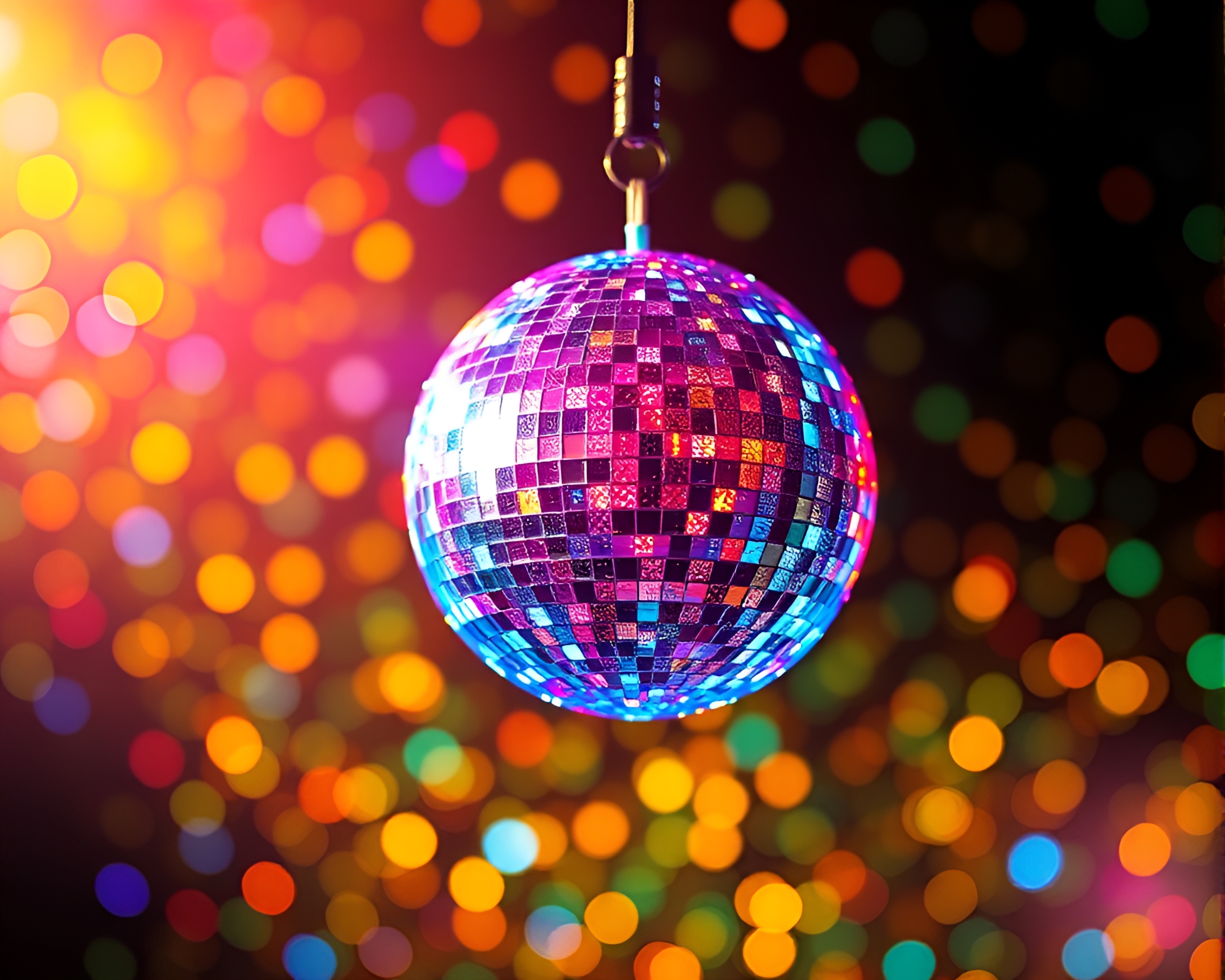 Vibrant LED Disco Knife in Colorful Art Installation – free AI stock image