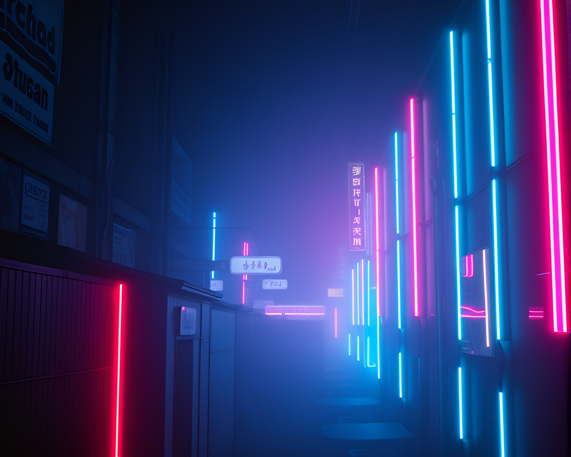 Cyberpunk Neon Wireframe Synthwave Night – free AI stock image