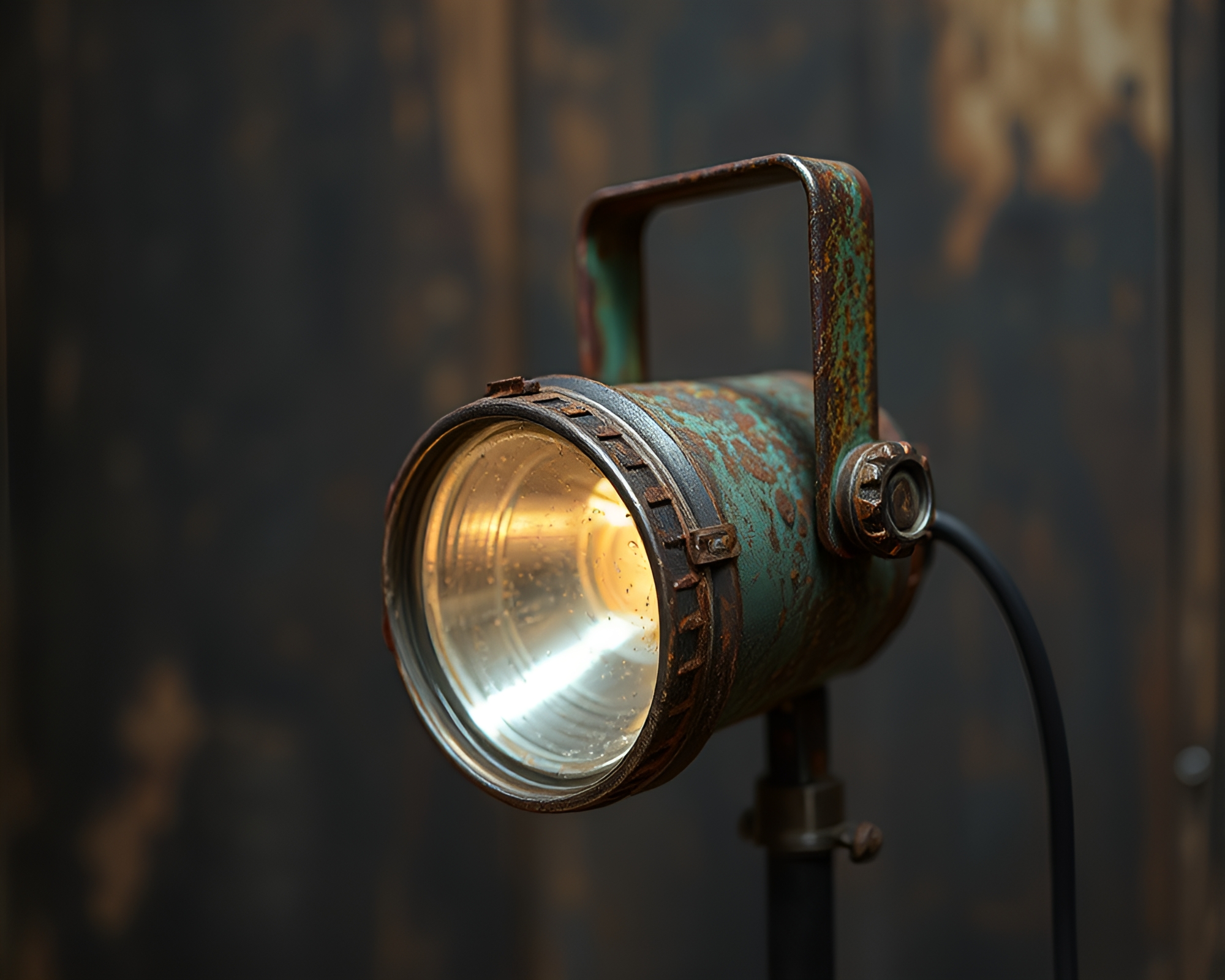 Submersible Rust Patina in Spotlight: Mixed Media Masterpiece – free AI stock image