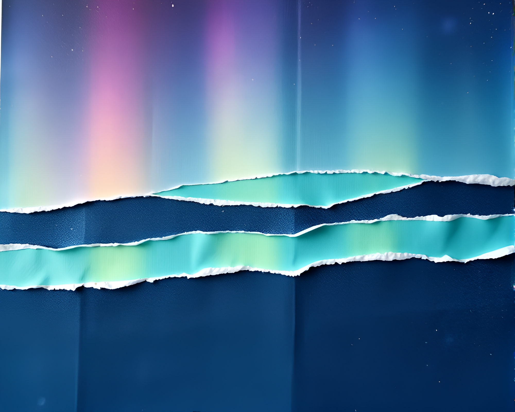 Mesmerizing Aurora Borealis Paper Tears Artwork – free AI stock image