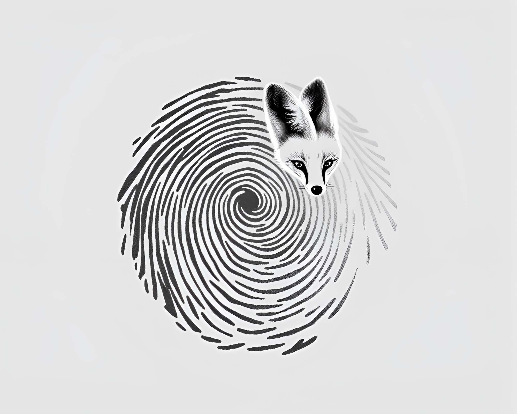 Fennec Fox Fingerprint Swirl Geometric Abstraction – free AI stock image