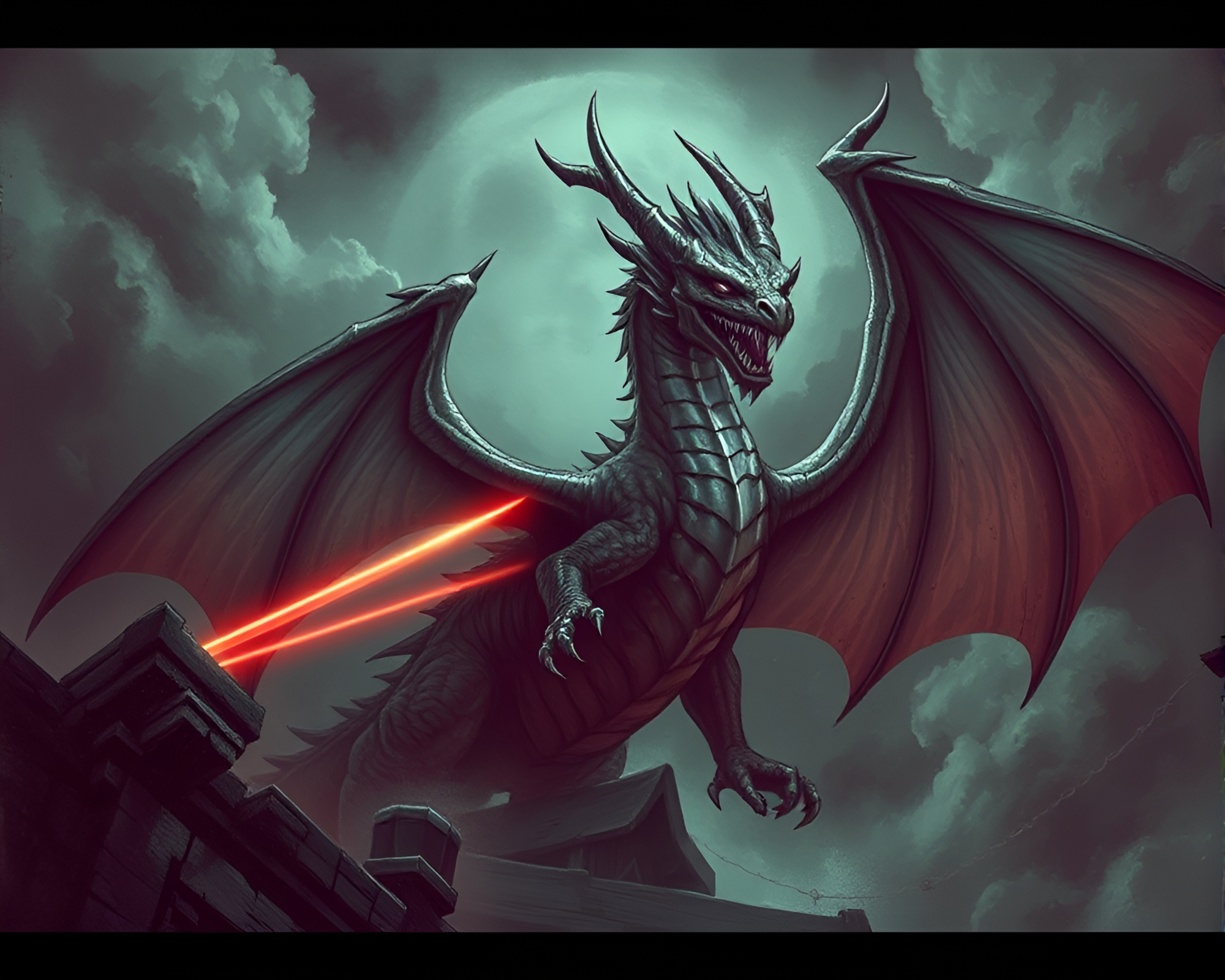 Steampunk Dragon Prism Refraction Illustration – free AI stock image