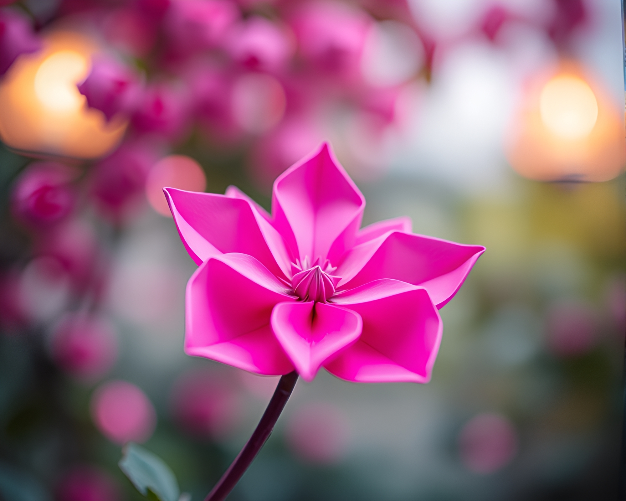 Origami Flower in Soft Focus Architectural Rendering – free AI stock image
