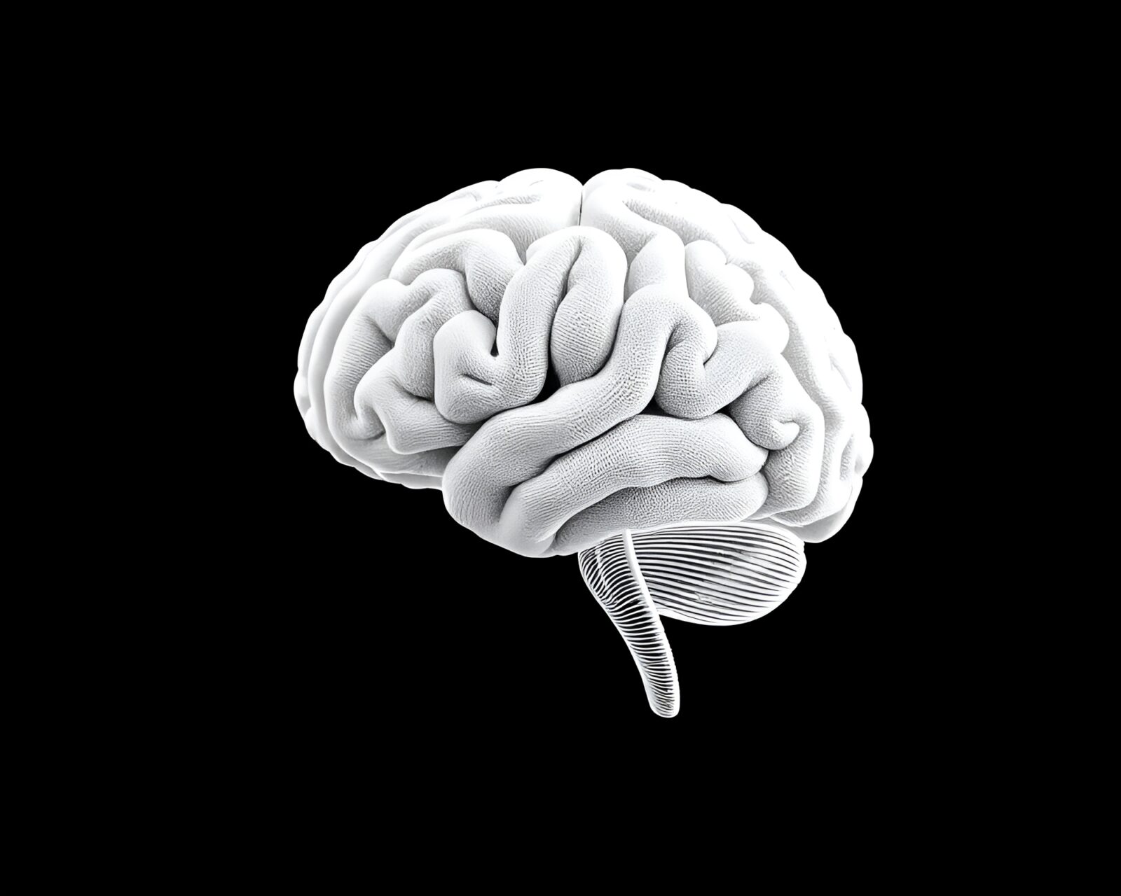 Vector halftone artwork of AI brain in cloth simulation