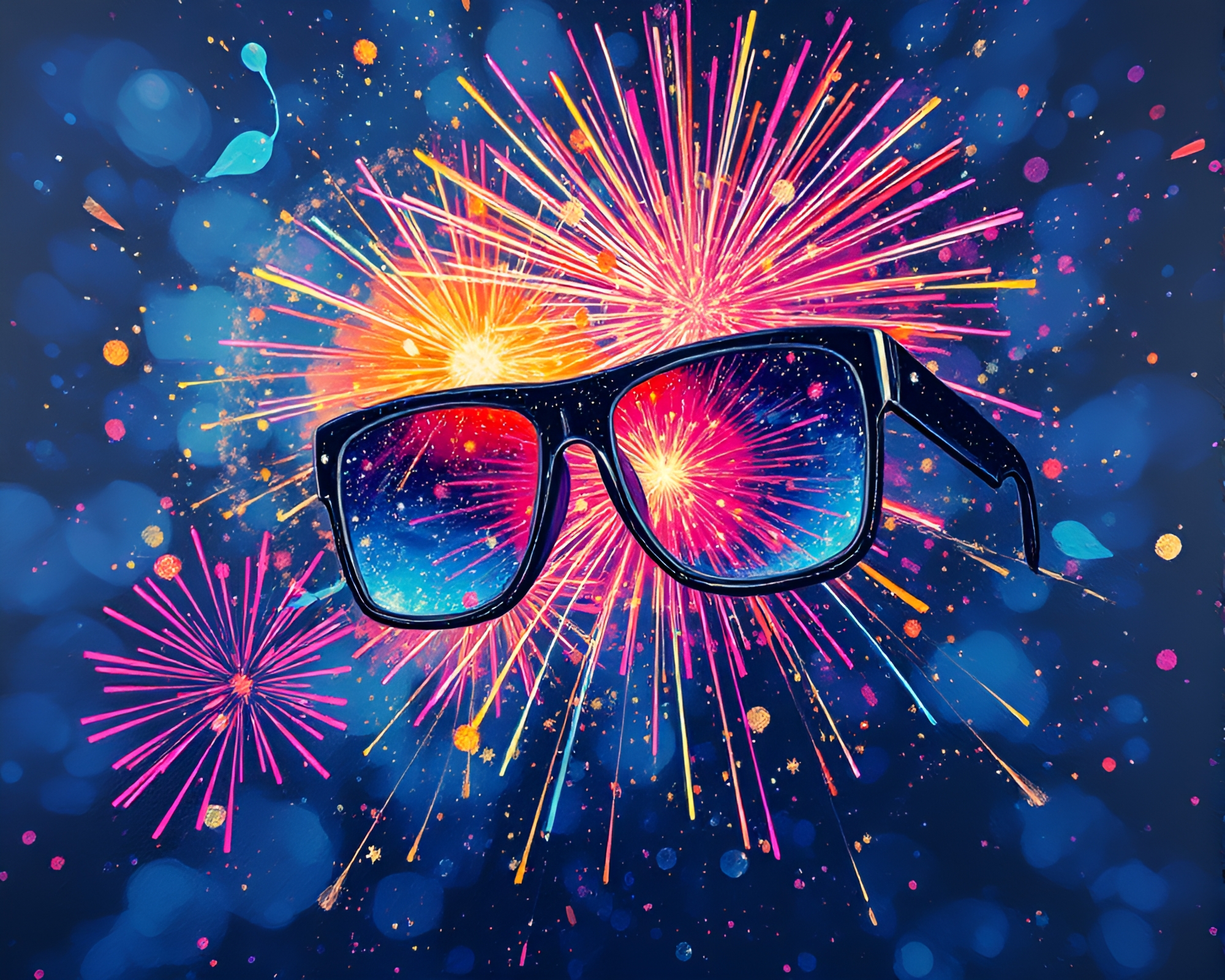 Rainbow Augmented Reality Fireworks Impressionism – free AI stock image