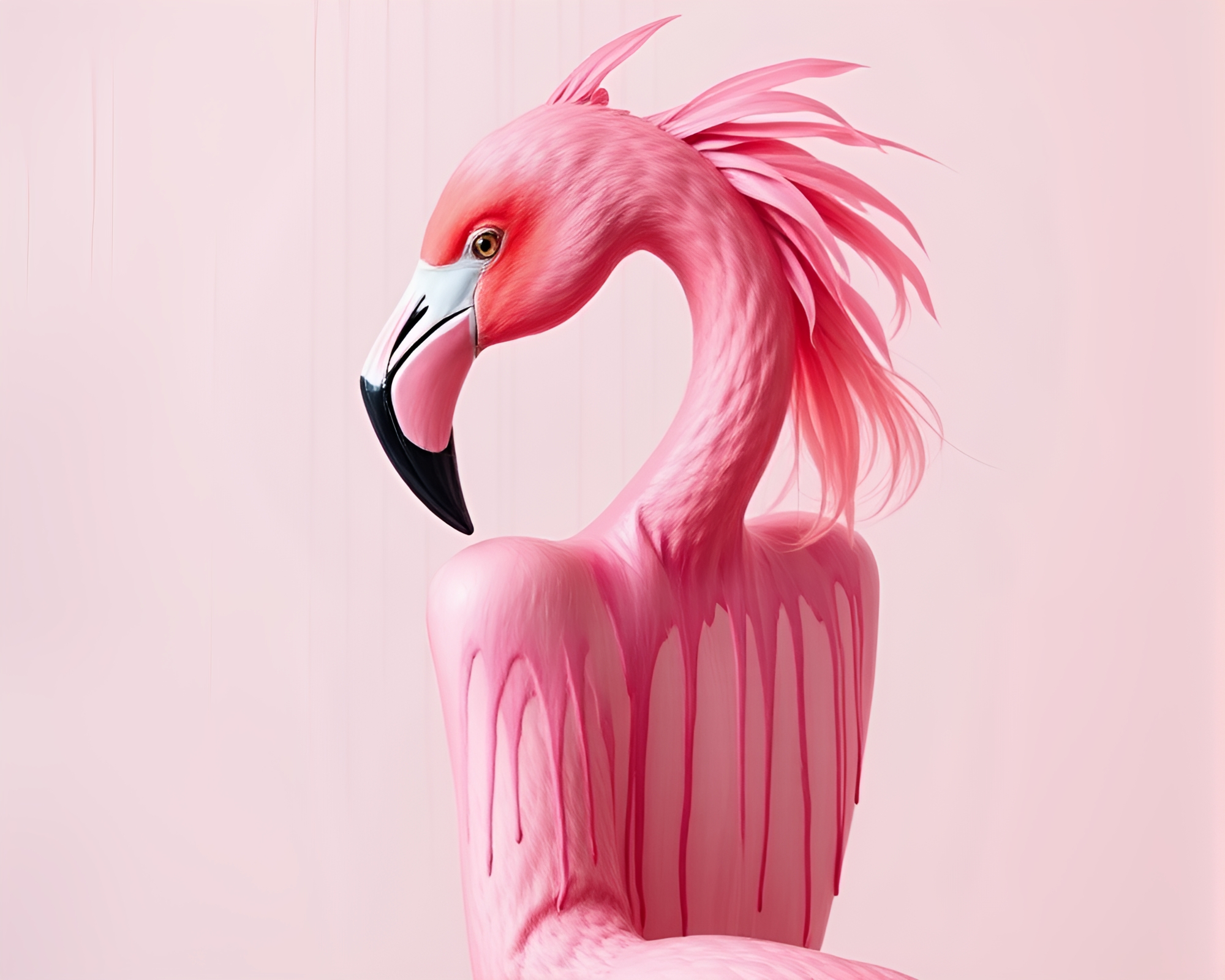 Gorgeous Flamingo in Blush Pink Flare – free AI stock image
