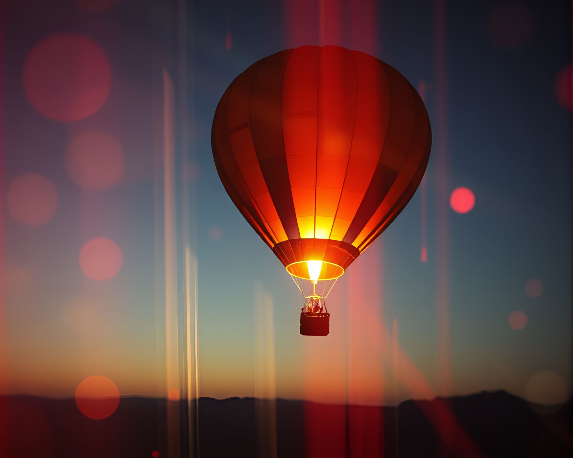 Chromatic Aberration Hot Air Balloon Dadaist Collage – free AI stock image