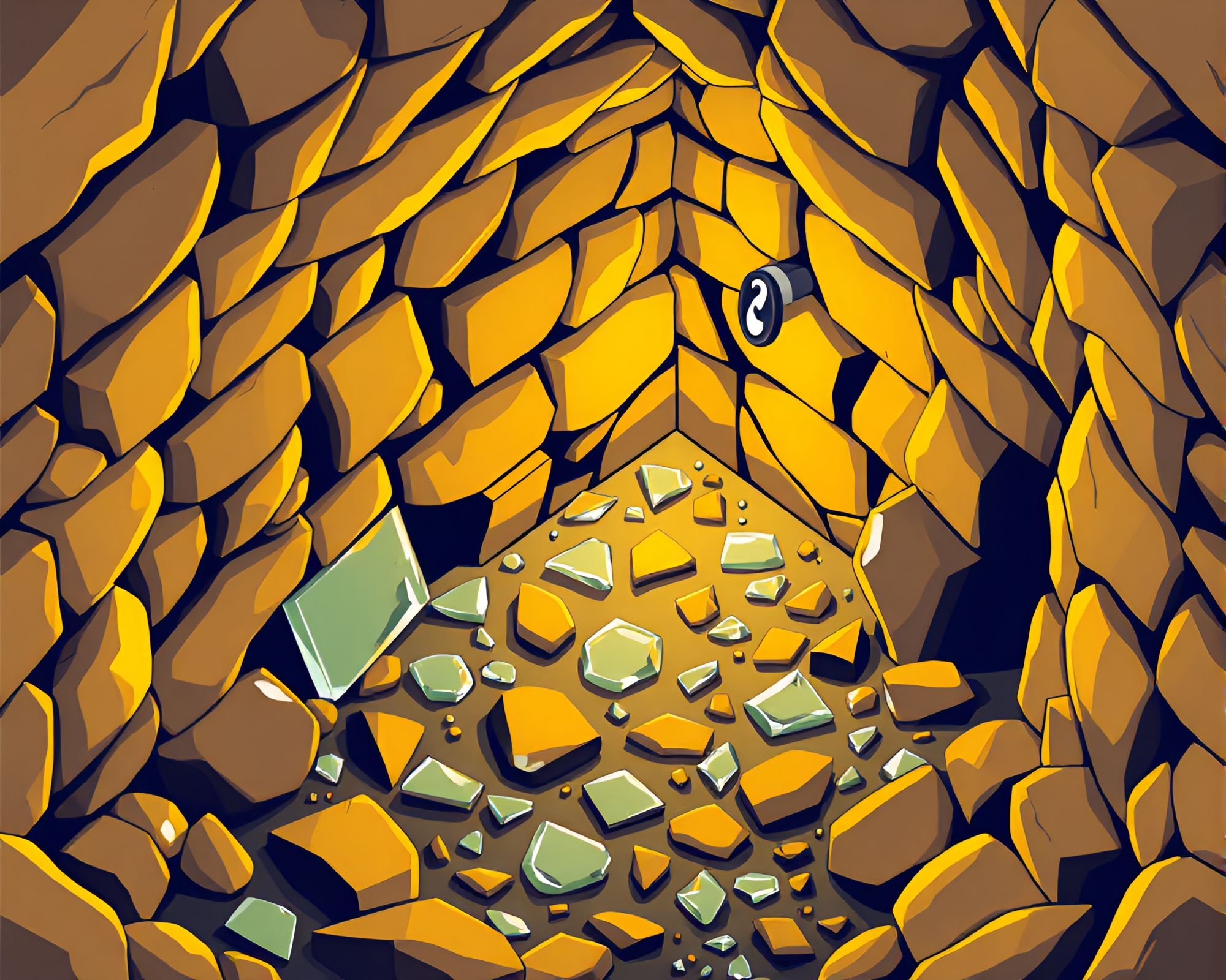 Crystalline Catacombs: Subterranean Mustard Maze – free AI stock image