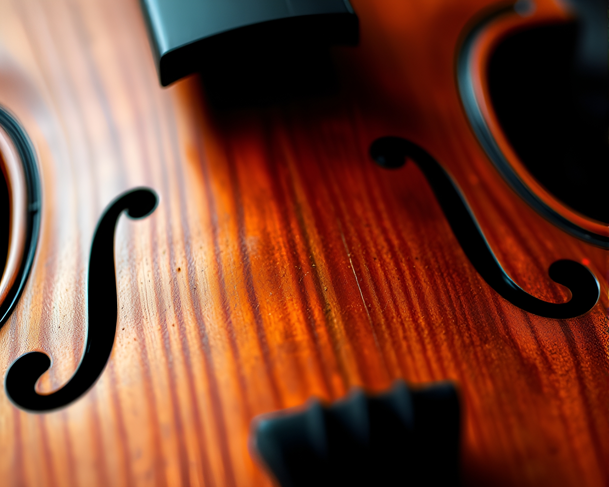 Violin Wood Grain Hologram Composition – free AI stock image
