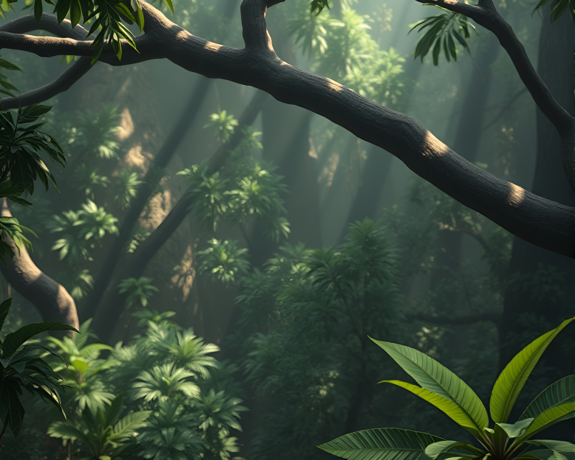 Schrodinger’s Cat from Jungle Canopy High-Angle – free AI stock image