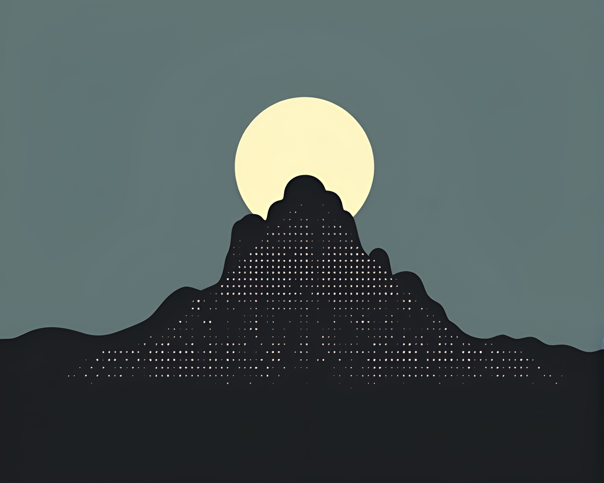 Silhouette Monolith in Matte Finish Screenprint Dot Art – free AI stock image