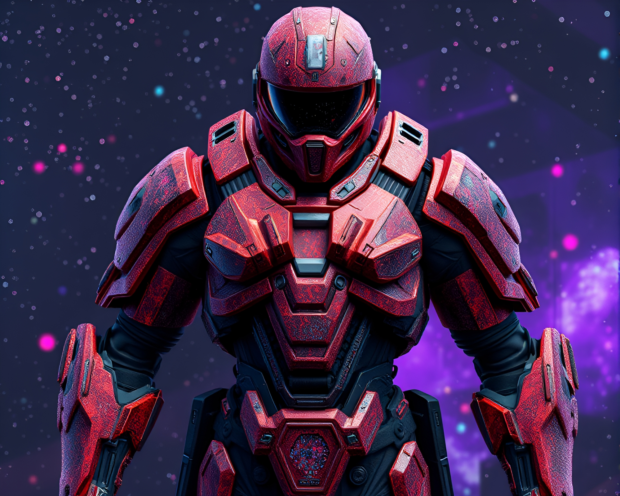 Futuristic Galaxy Exoskeleton Suit Texture Overlay – free AI stock image