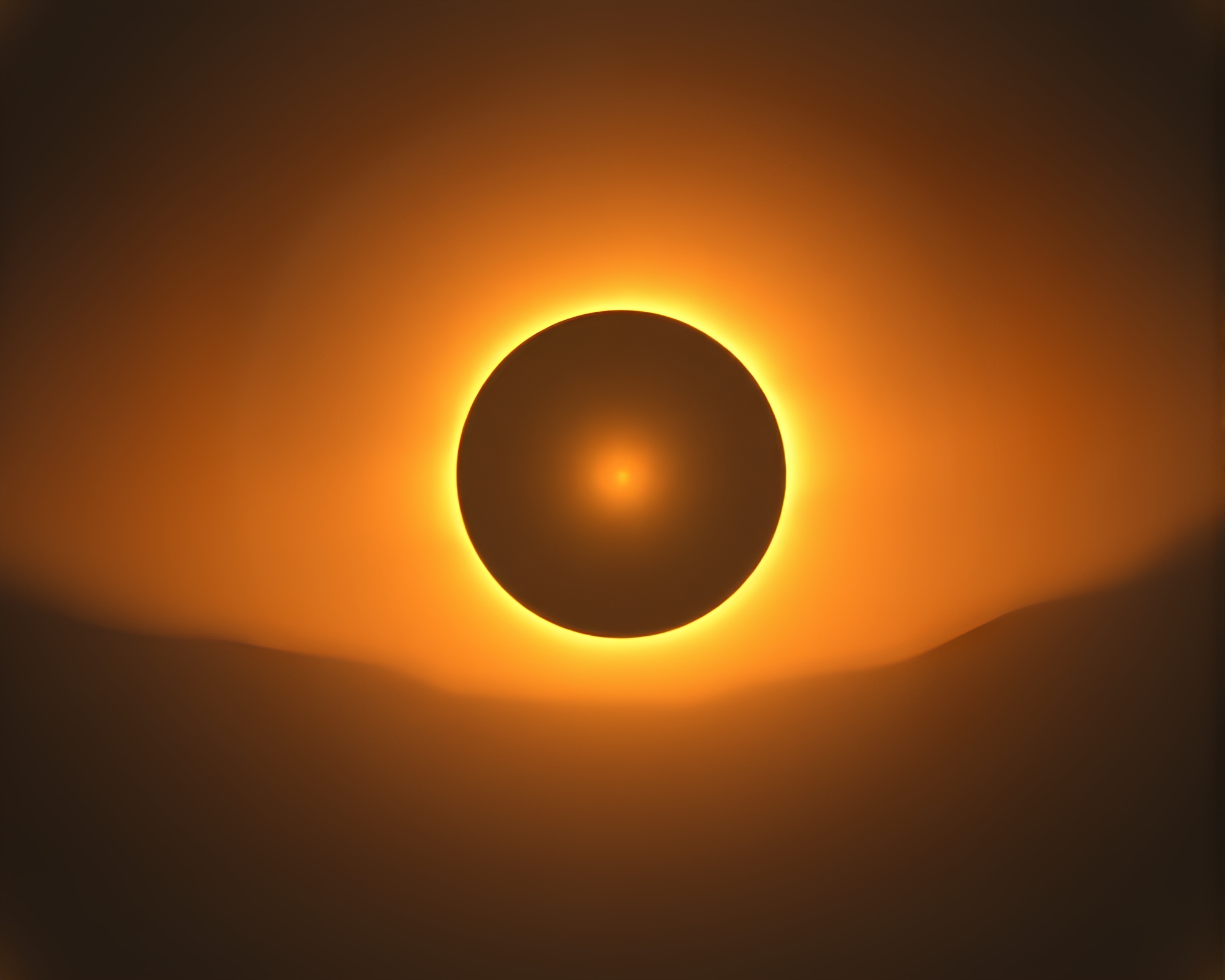 Solar Eclipse Through Fisheye Lenses in Sepia Graphic Novel Style – free AI stock image