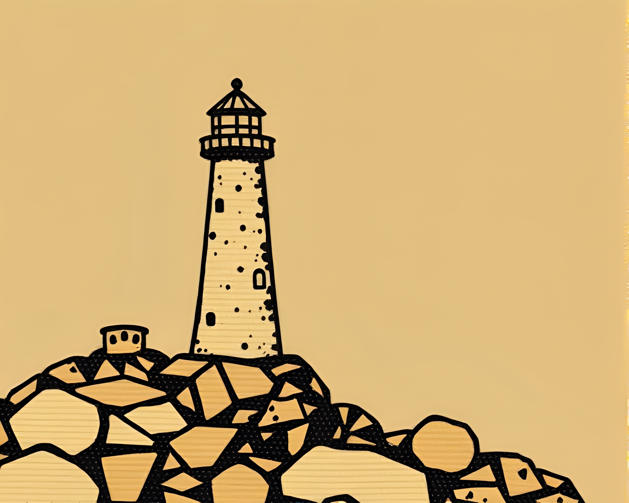 Abandoned Lighthouse with Beadwork Accents – free AI stock image
