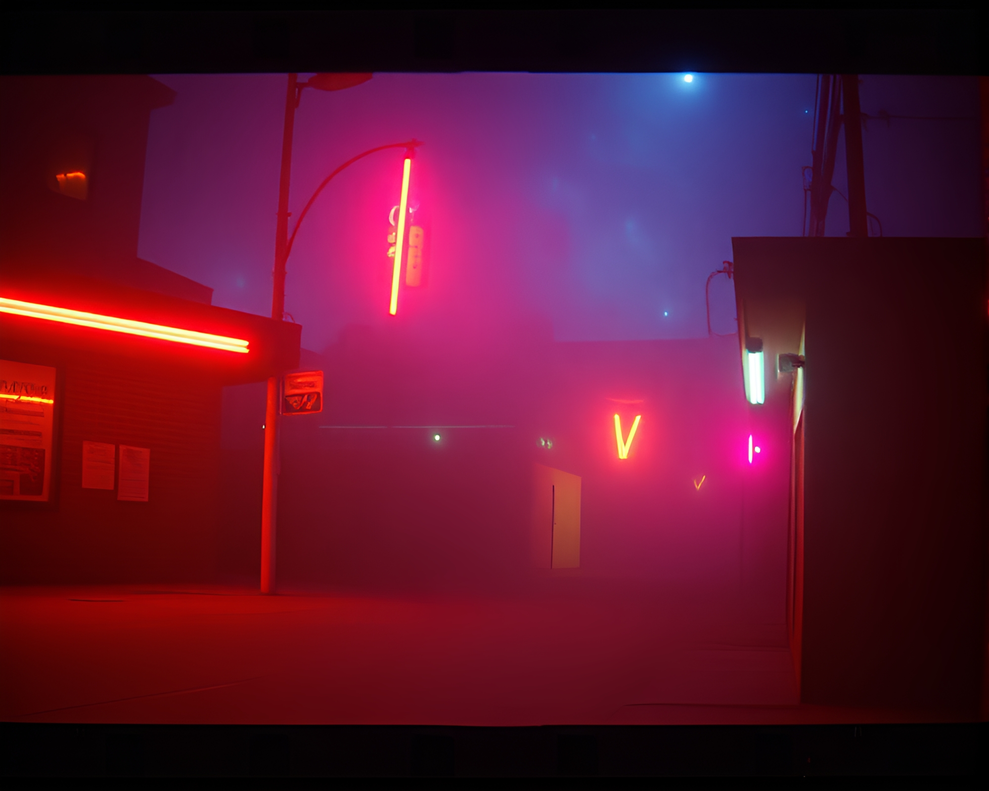 Eerie Cosmic Horror Film Reel with Neon Light – free AI stock image