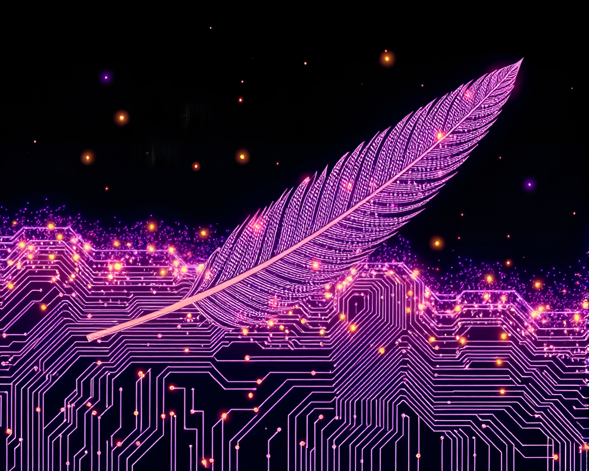 Feather Dusting in Lavender Twilight Algorithmic Art – free AI stock image