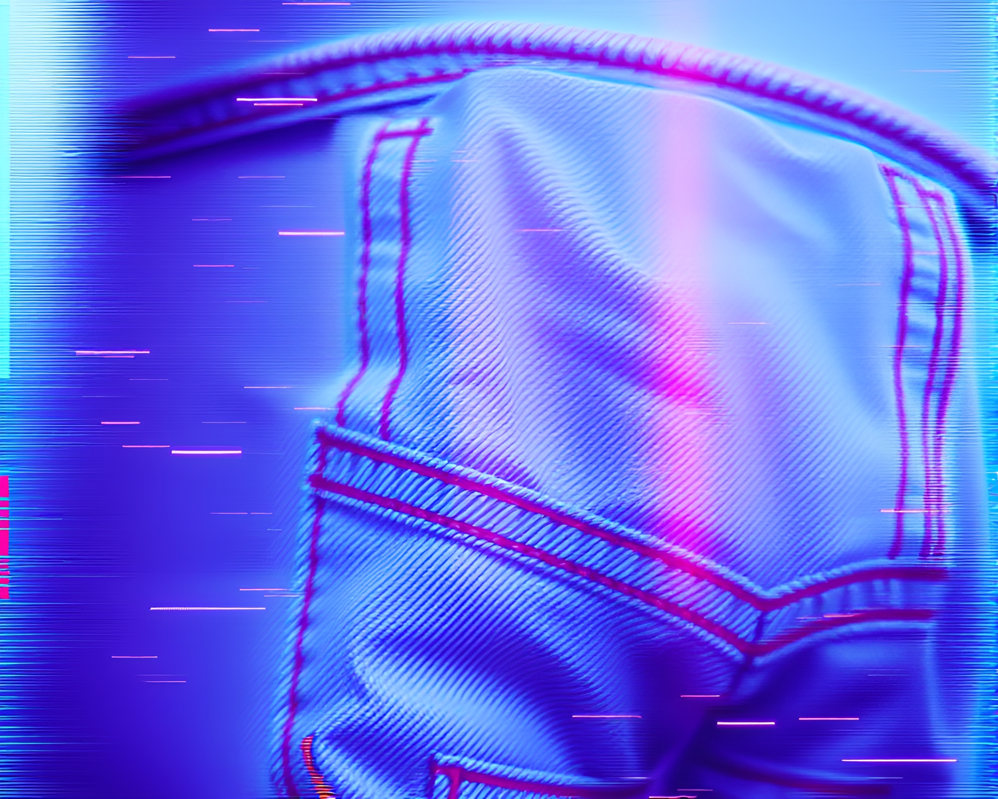Glitched Denim Dream Pixelation – free AI stock image
