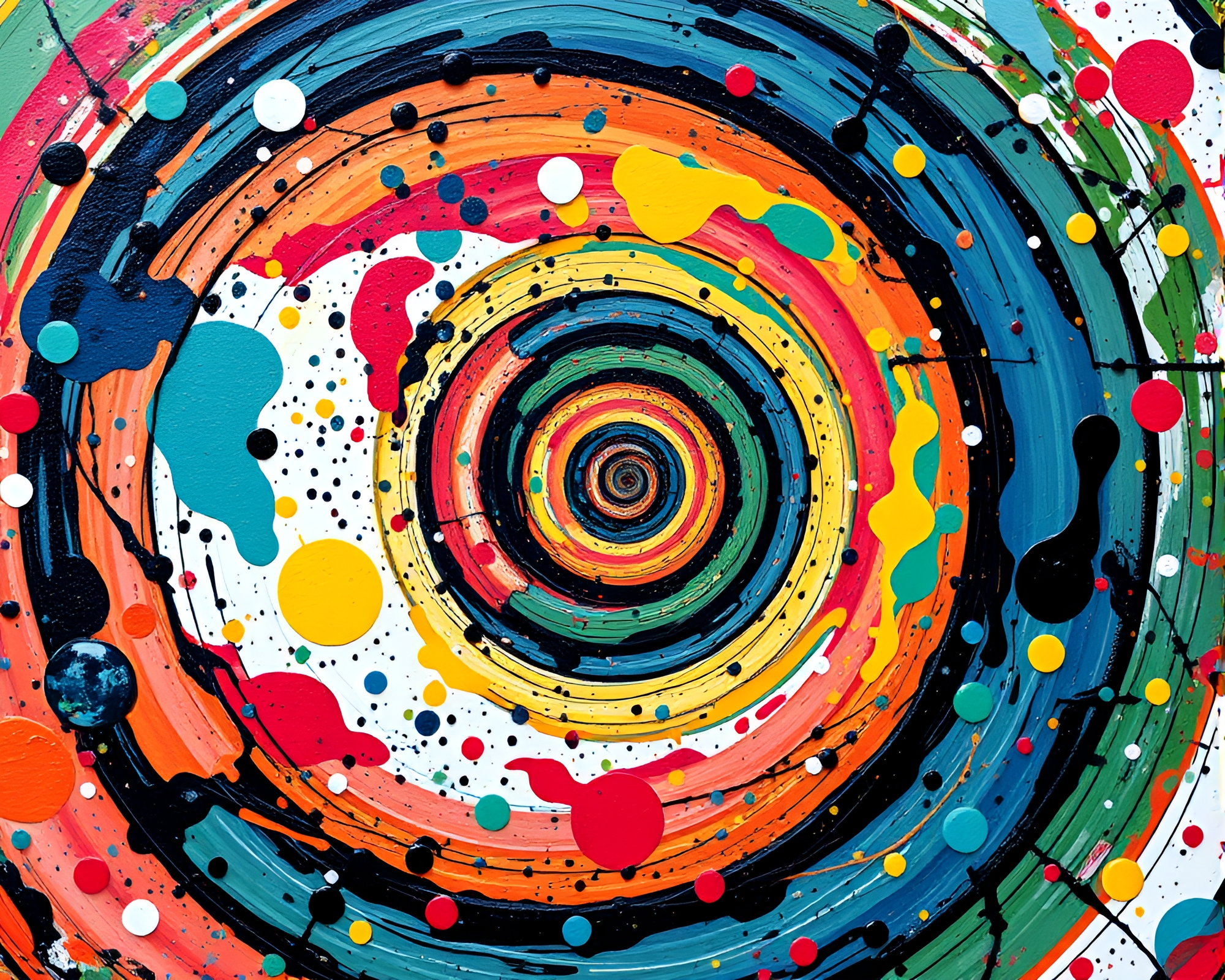 Mosaic Fibonacci Skateboard in Paint Splatter Palette – free AI stock image