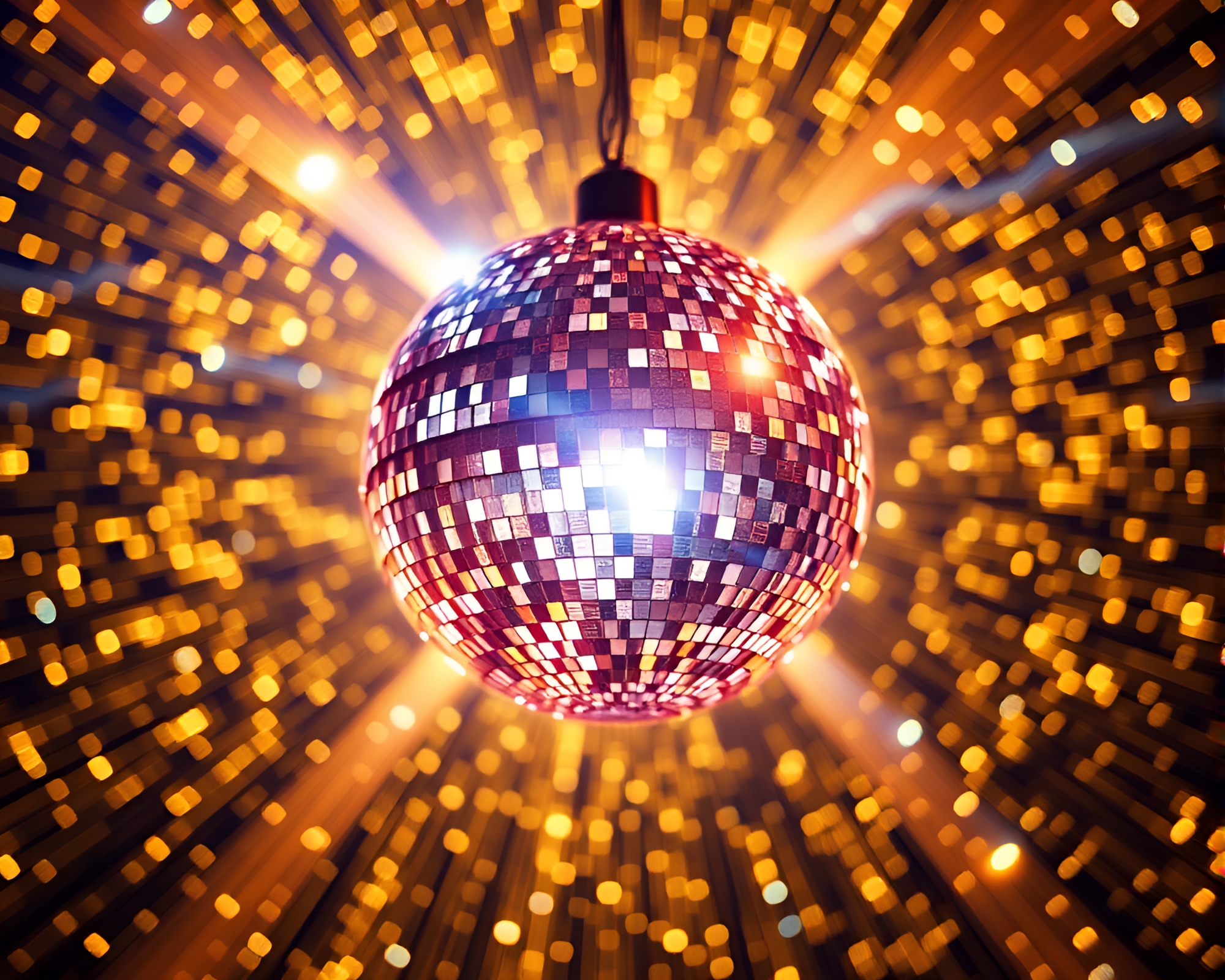 Futuristic Lamp Disco Ball Glimmer Centerpiece – free AI stock image