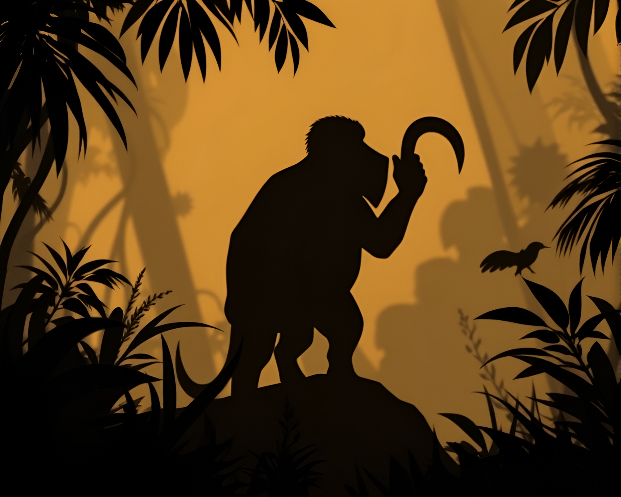 Mystical Jungle Shadows with Cross-Processed Overlays – free AI stock image