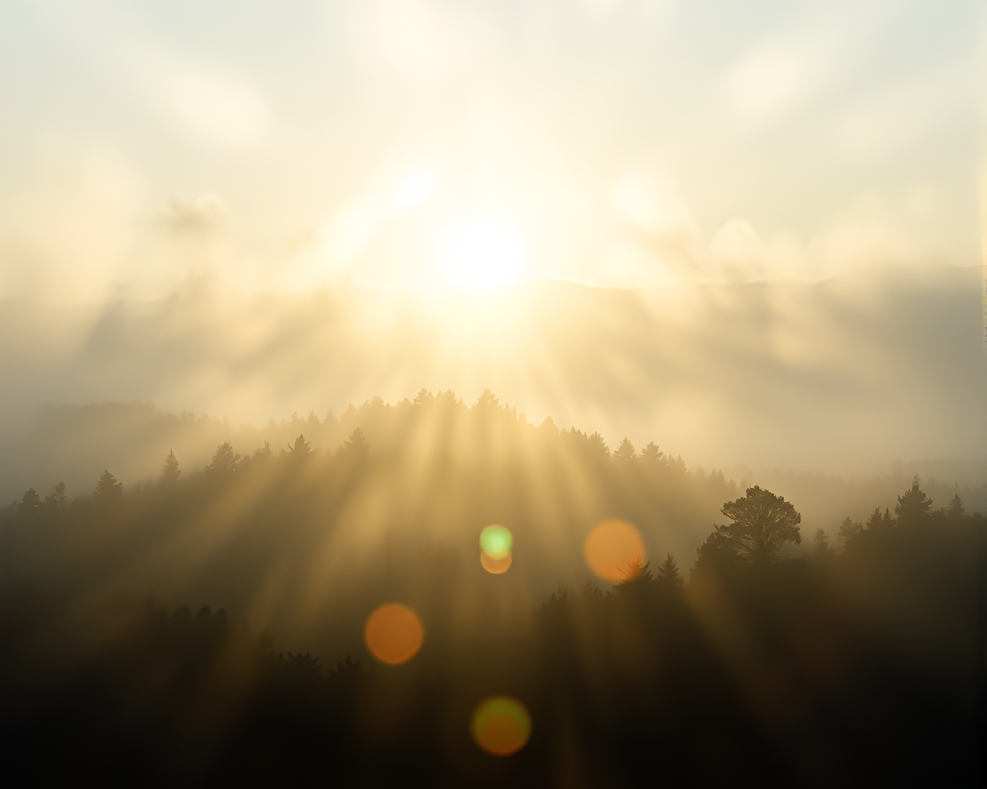 Misty Kaleidoscope Landscape Etching with Backscatter Flare – free AI stock image