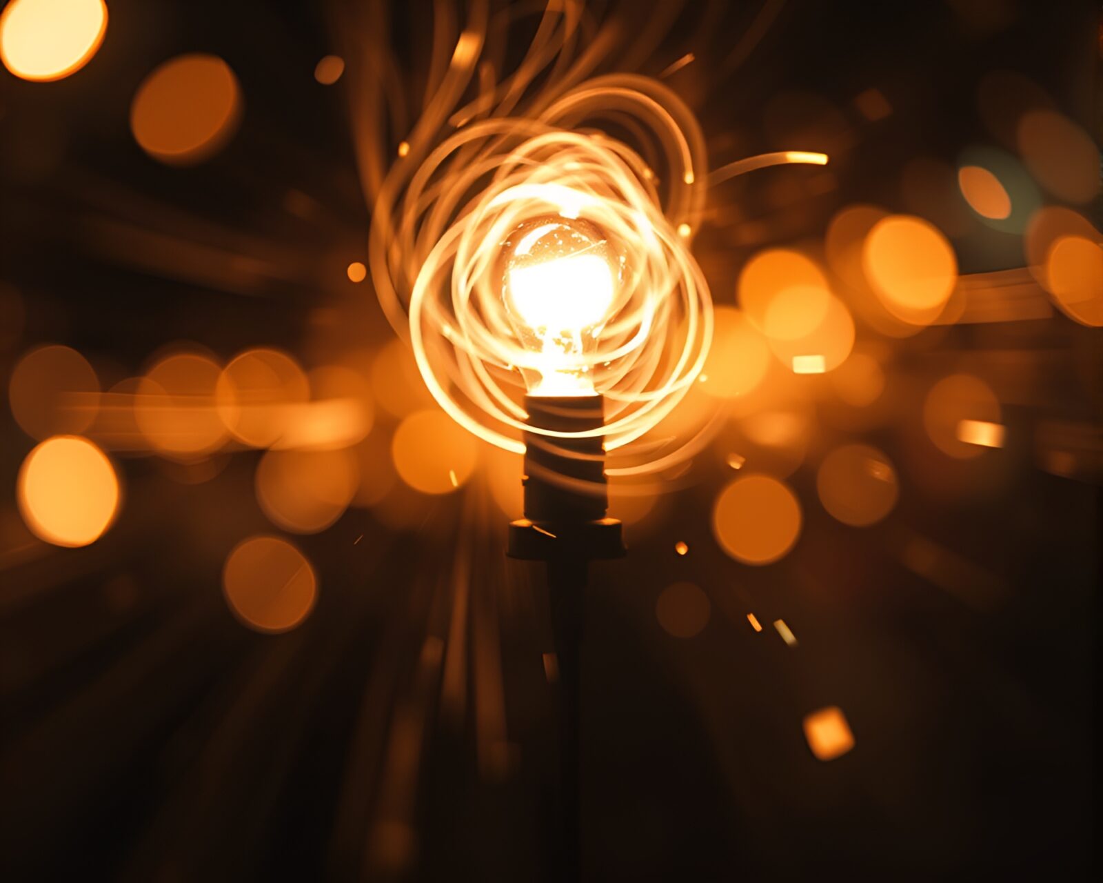 Fantasy swirl vortex with bokeh lights and lamp theme