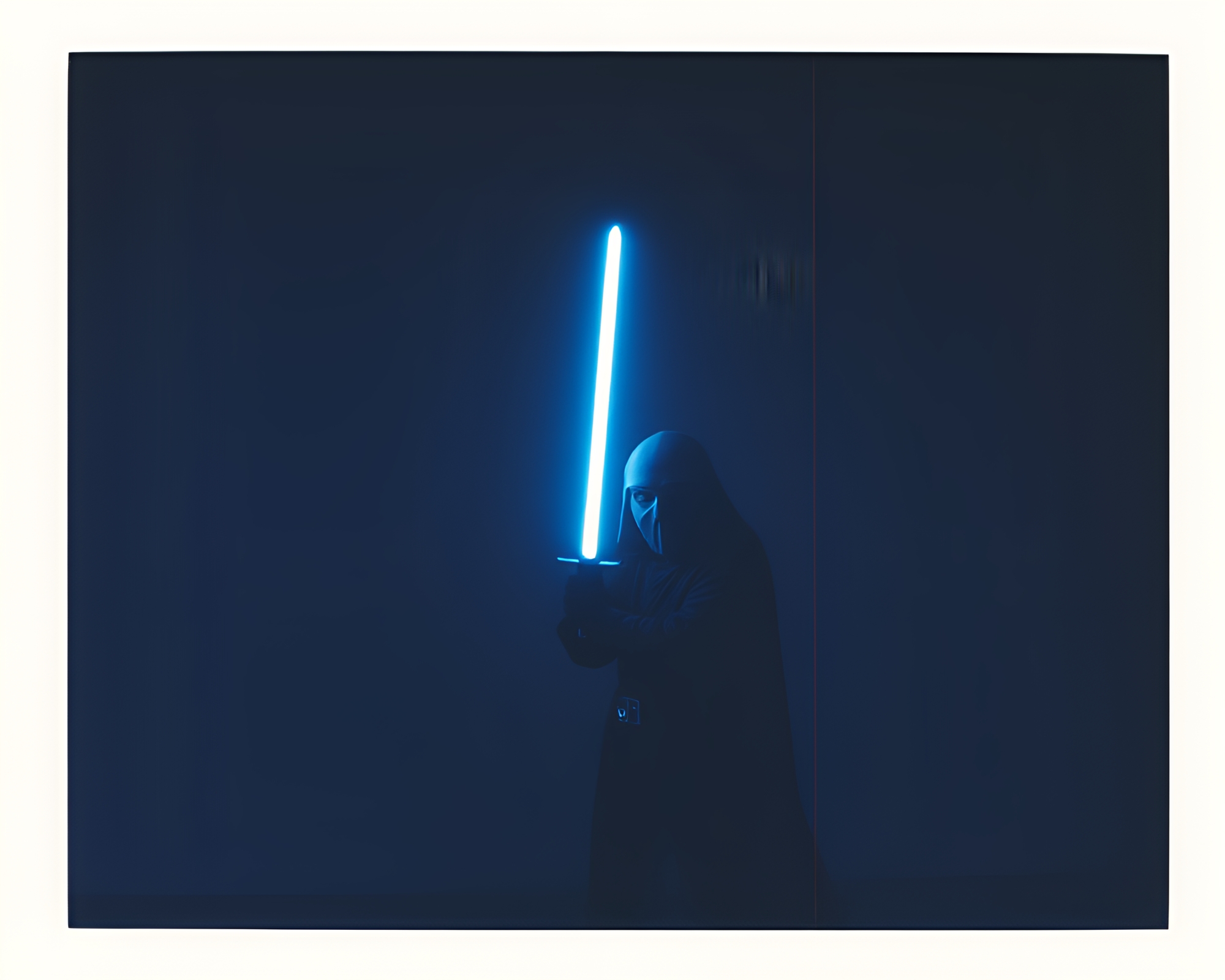 Laser Sword Duel in Indigo Mystery – free AI stock image