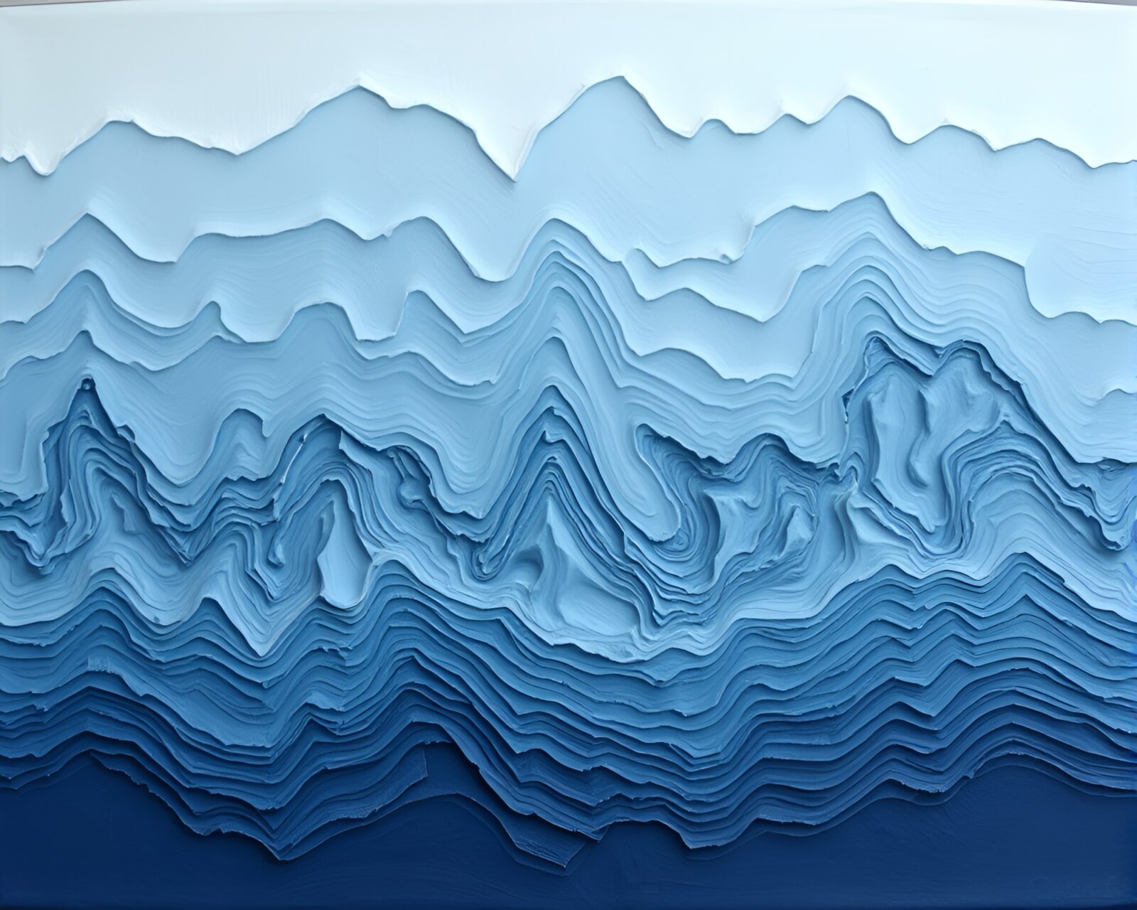 Majestic crown in icy blue tones with textured oil paint