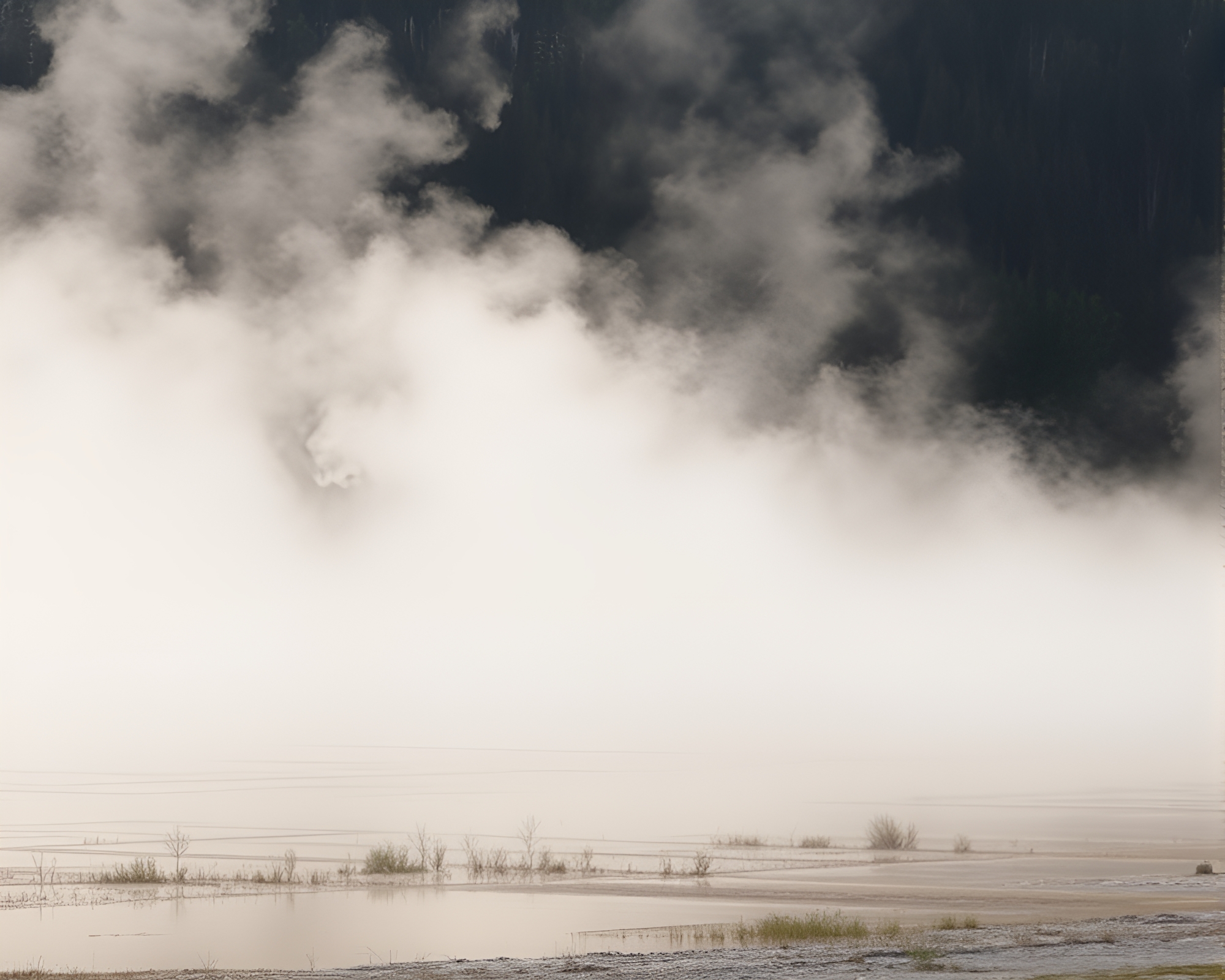 Majestic Geyser Field in Stencil Art Style – free AI stock image