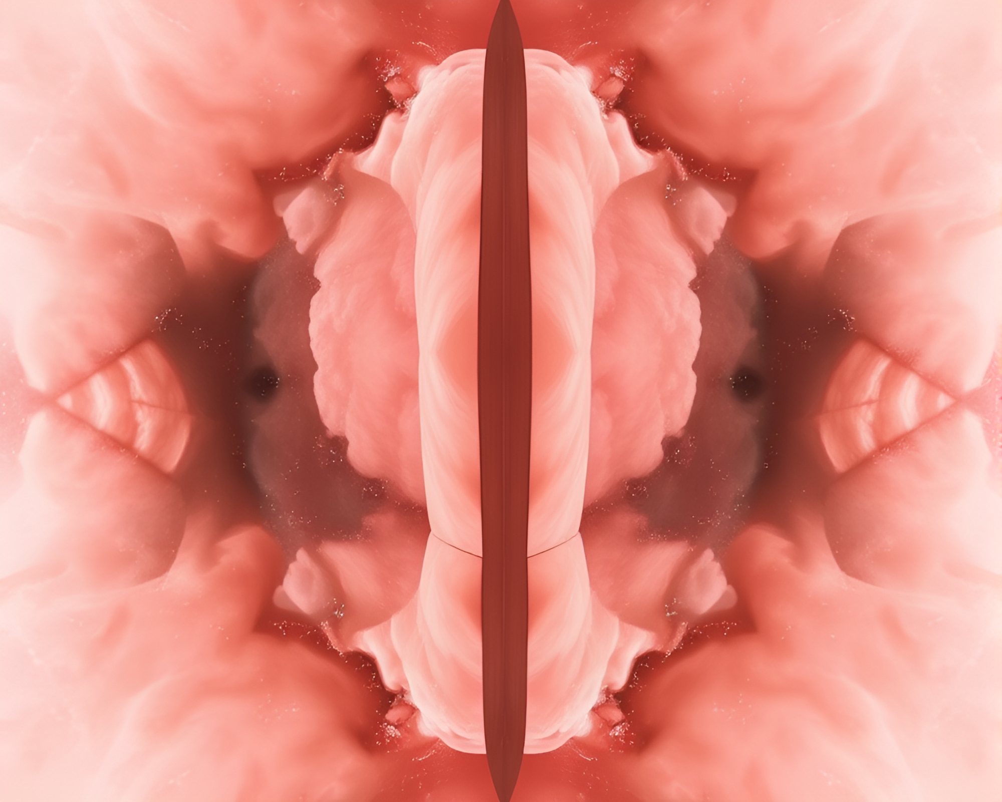 Mirror Symmetry in Blush Pink 3D Parallel Universe – free AI stock image
