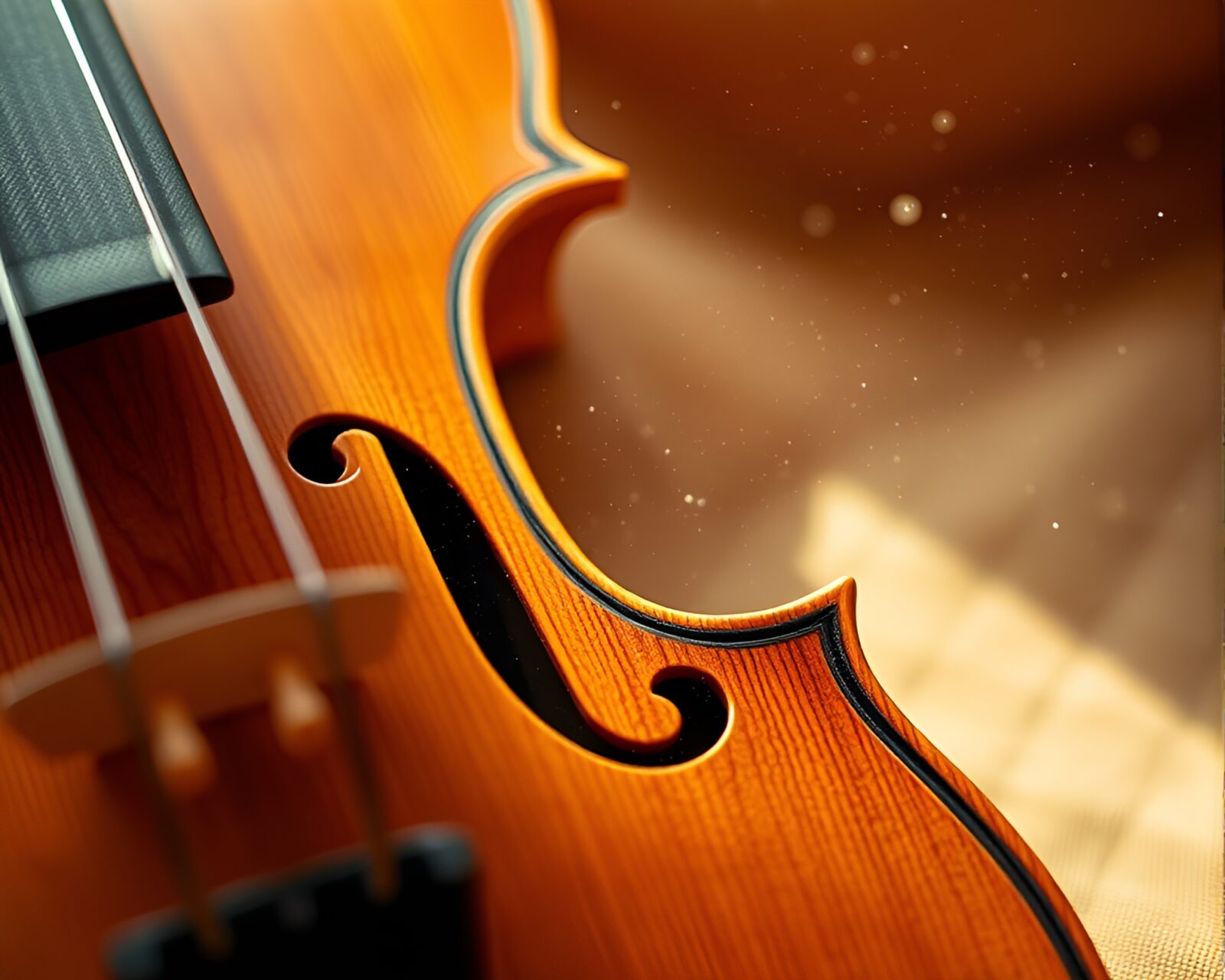 Majestic violin surrounded by intricate geometric fabric folds