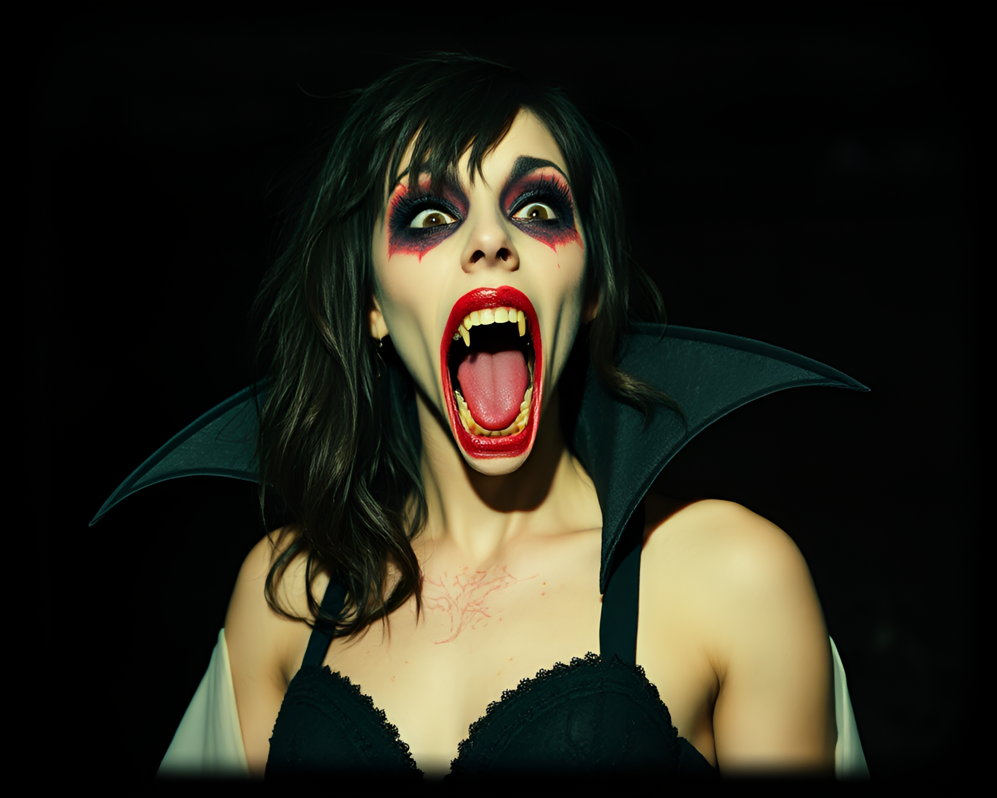 Ethereal Vampire in Vignette Border – free AI stock image
