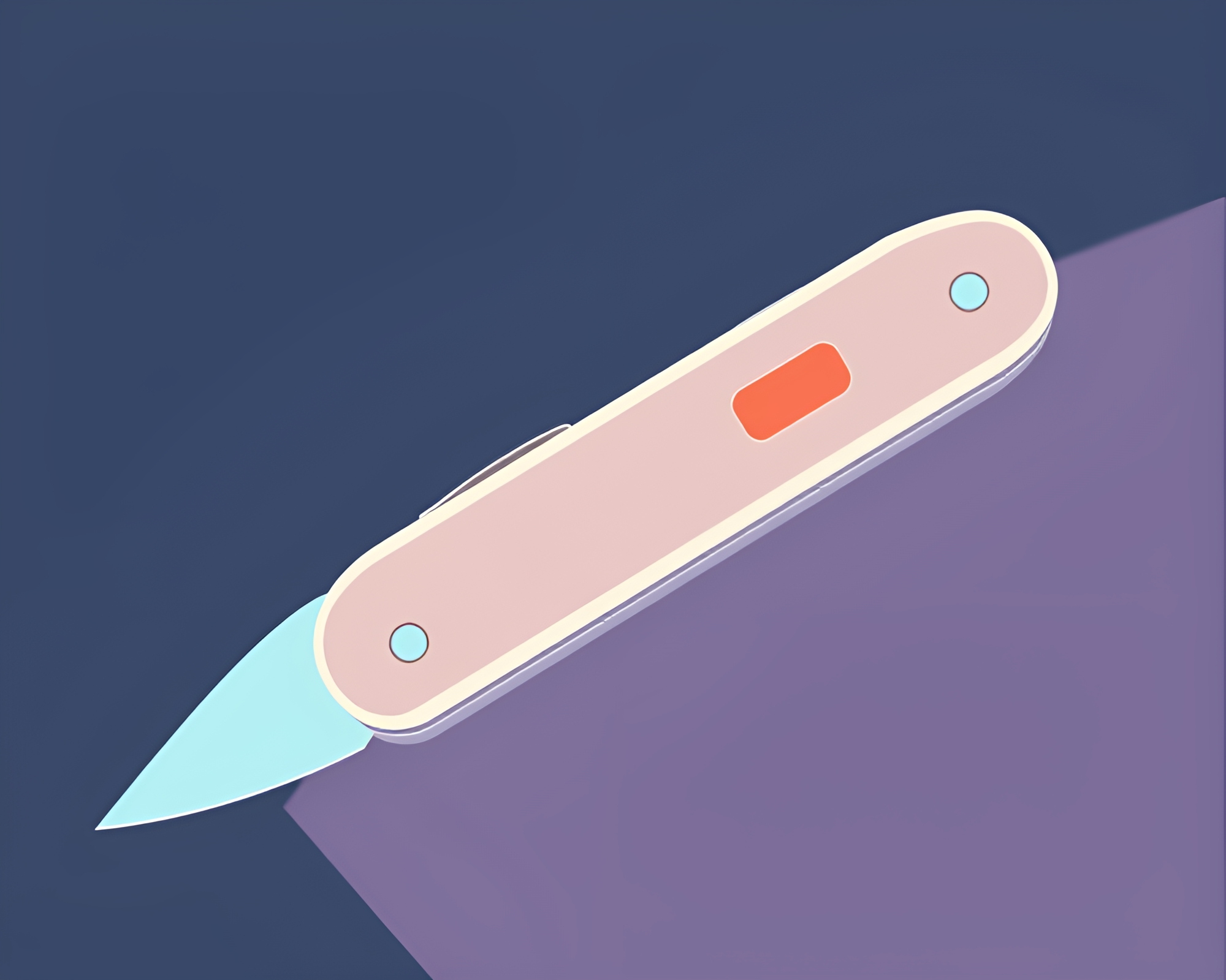 Rusty Pocketknife Negative Space Material Design – free AI stock image