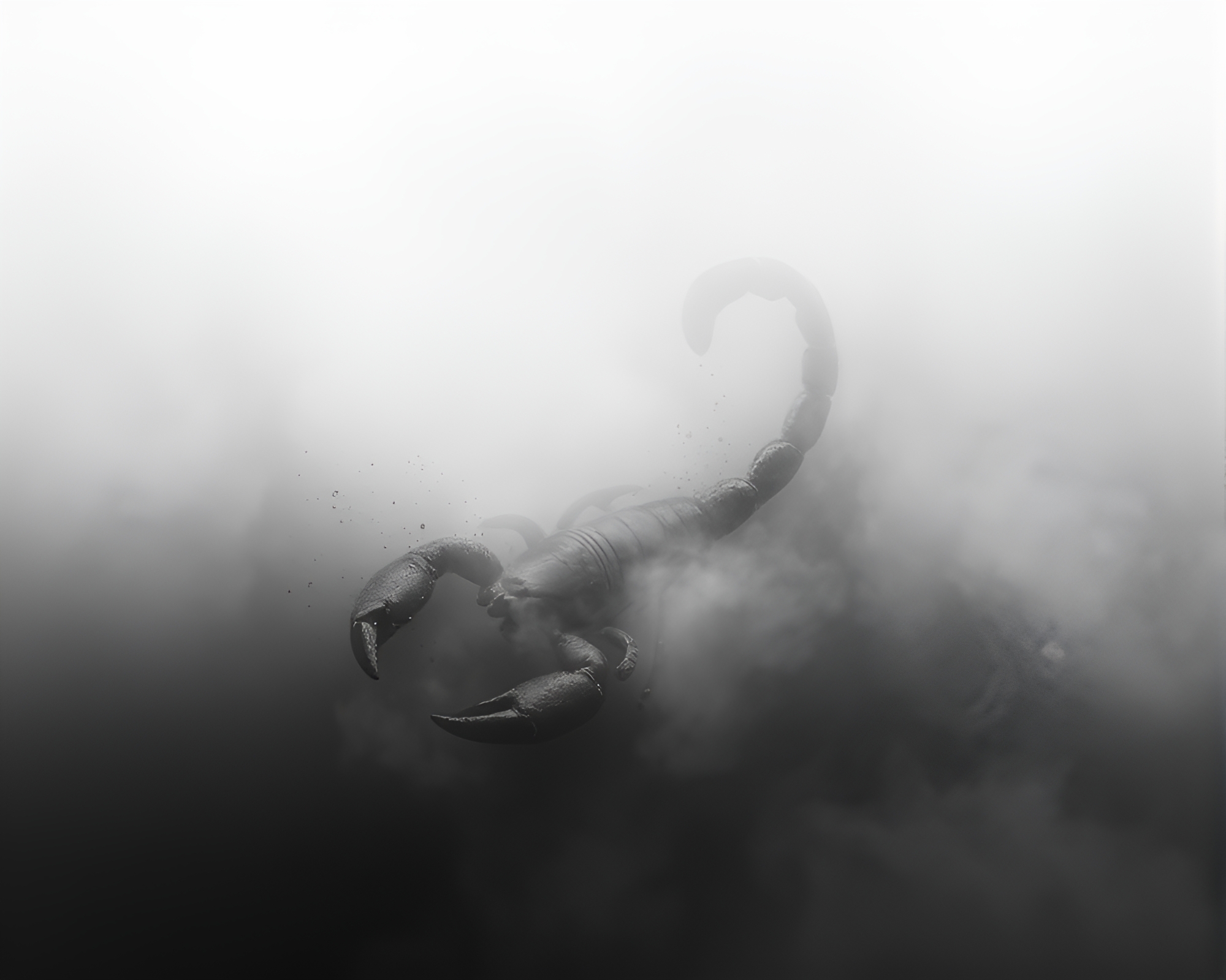 Ethereal Fog Drifting with Scorpion in Graphite Gray – free AI stock image