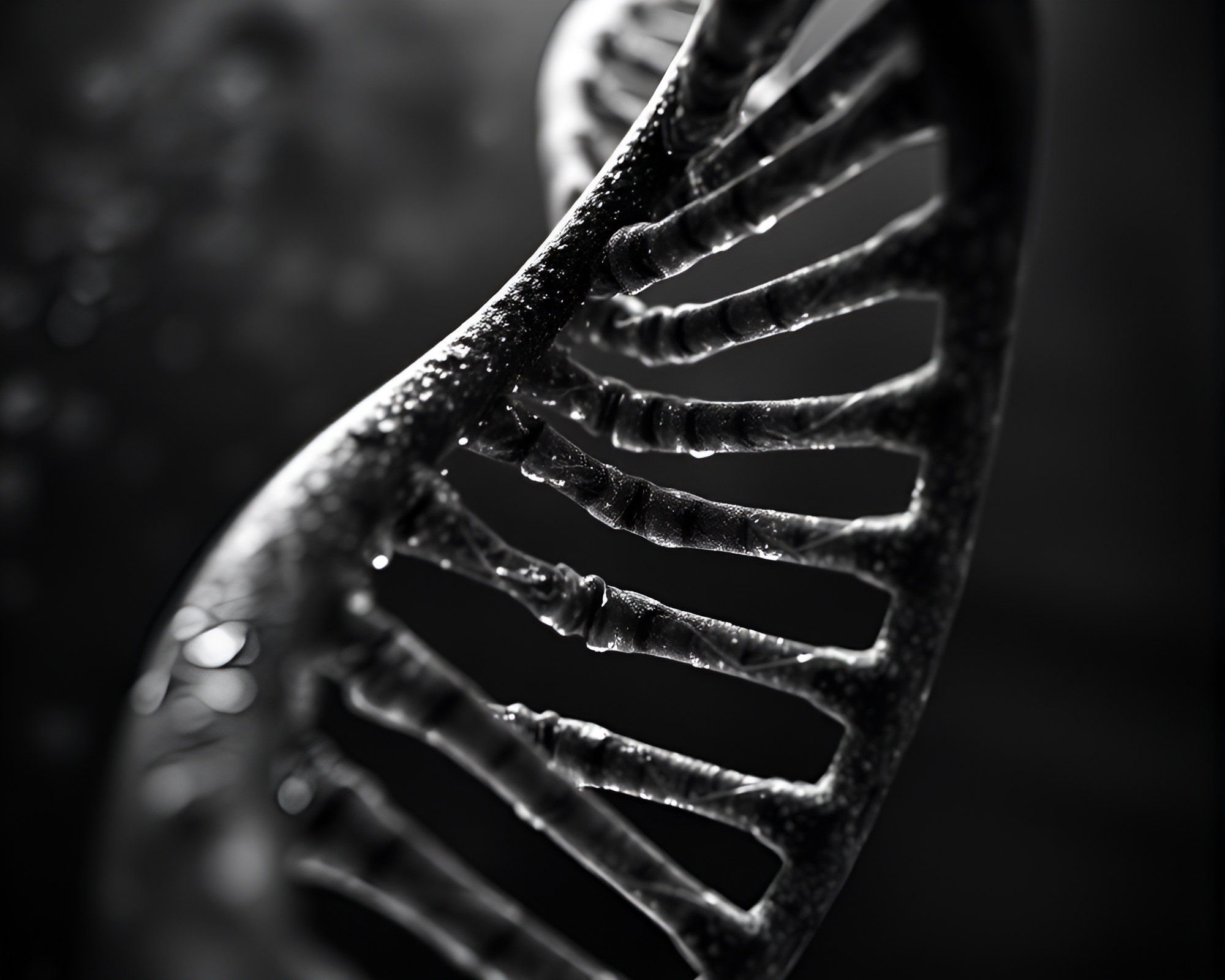 Double Exposure DNA Helix Graphite Gray Composition – free AI stock image