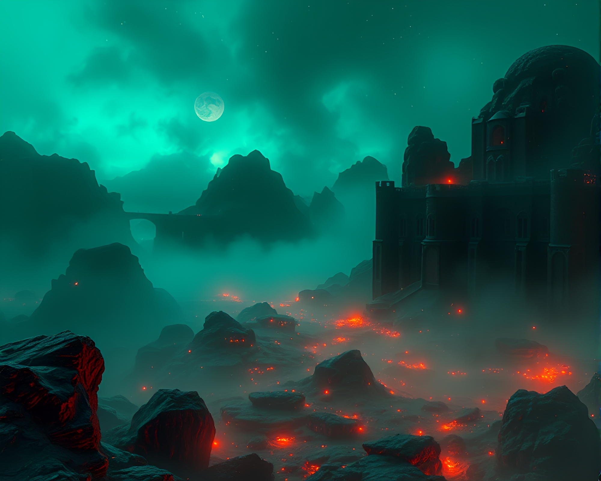 Engraved Golem Emerges in Dawn Mist – free AI stock image