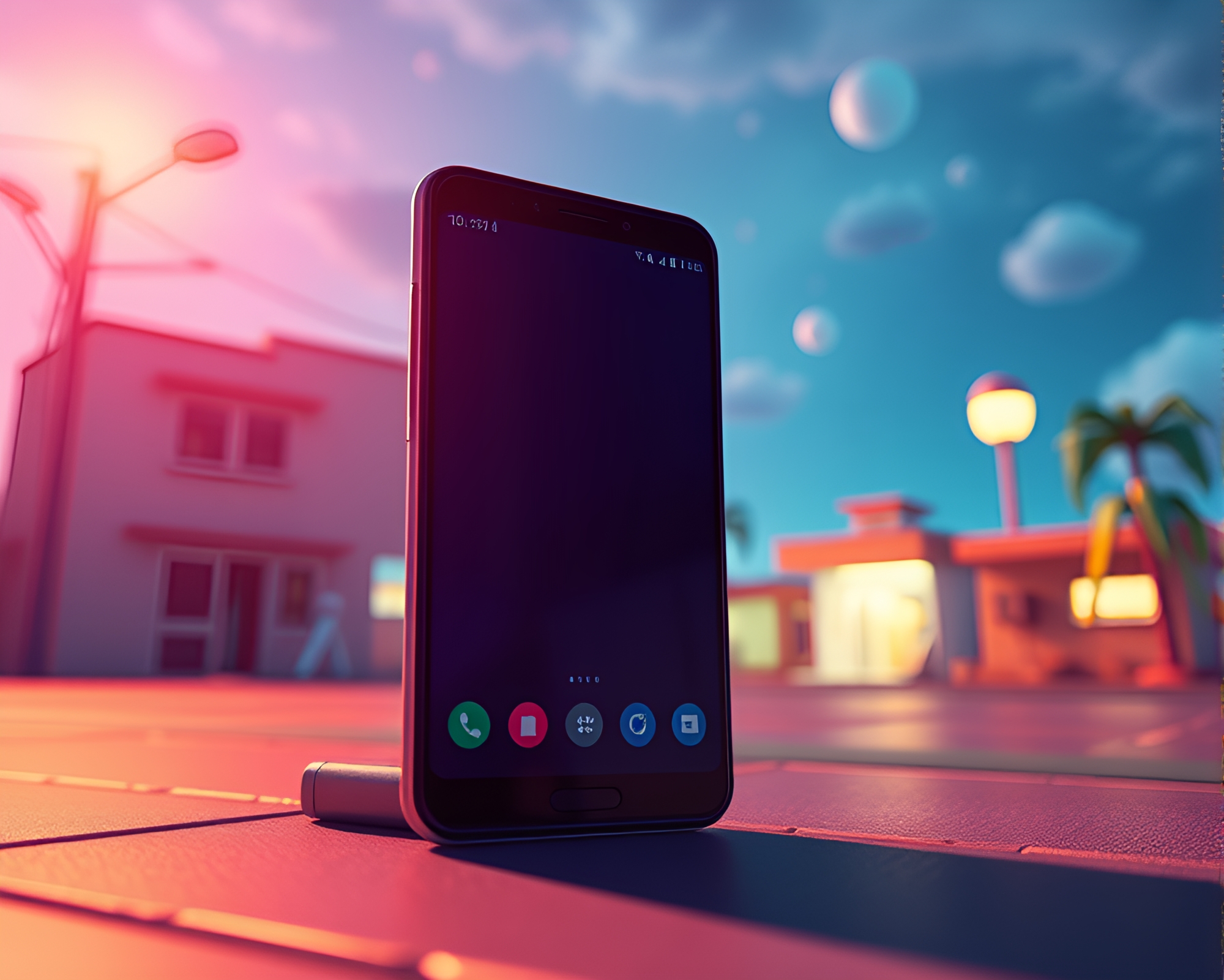 Surreal Android: Toon Shaded Low-Angle Masterpiece – free AI stock image