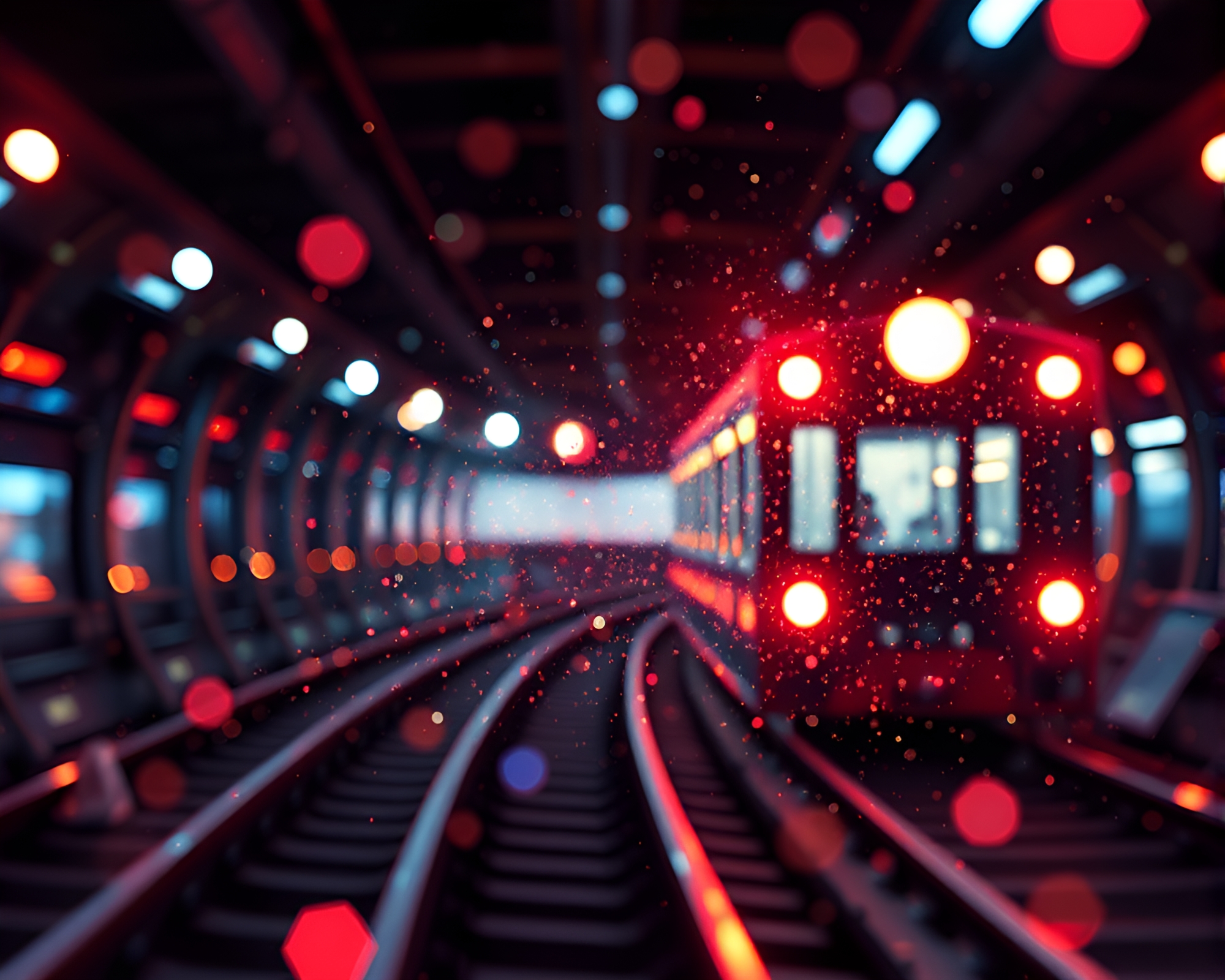Kaleidoscope Train Journey Through Low-Poly Wonderland – free AI stock image