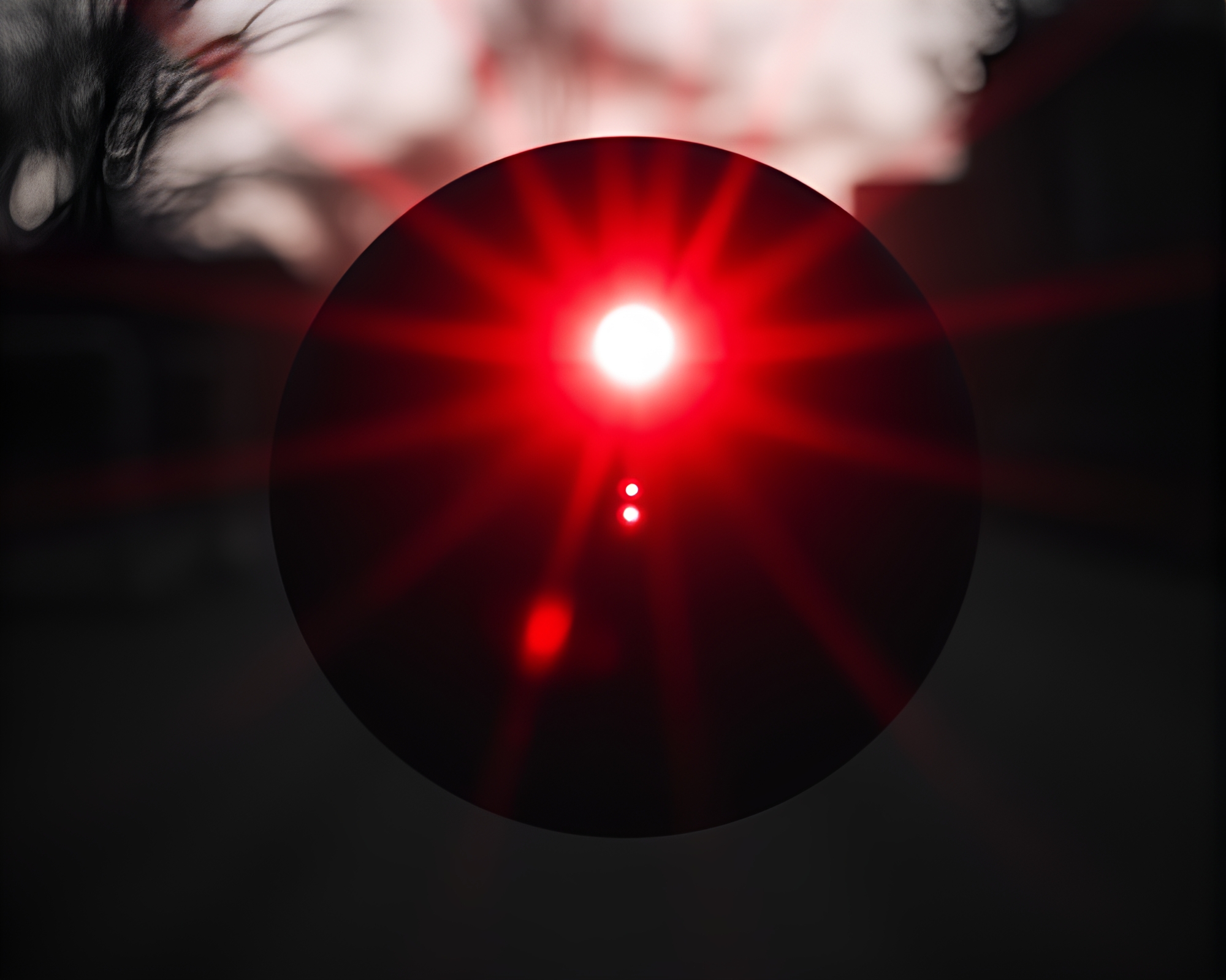 Android in Monochrome Red Lens Sunburst – free AI stock image