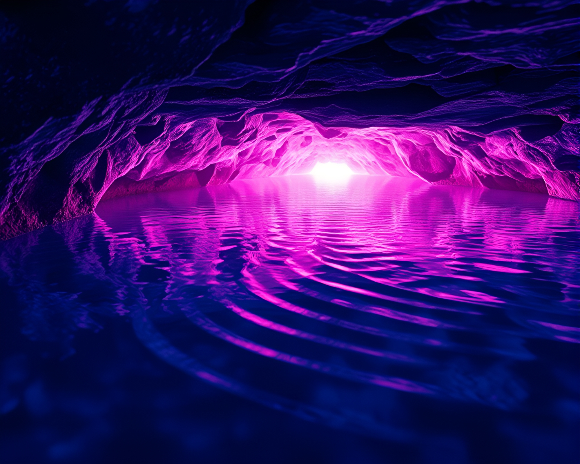 Luminous Cavern Reflections with Soft Pastel Ripples – free AI stock image