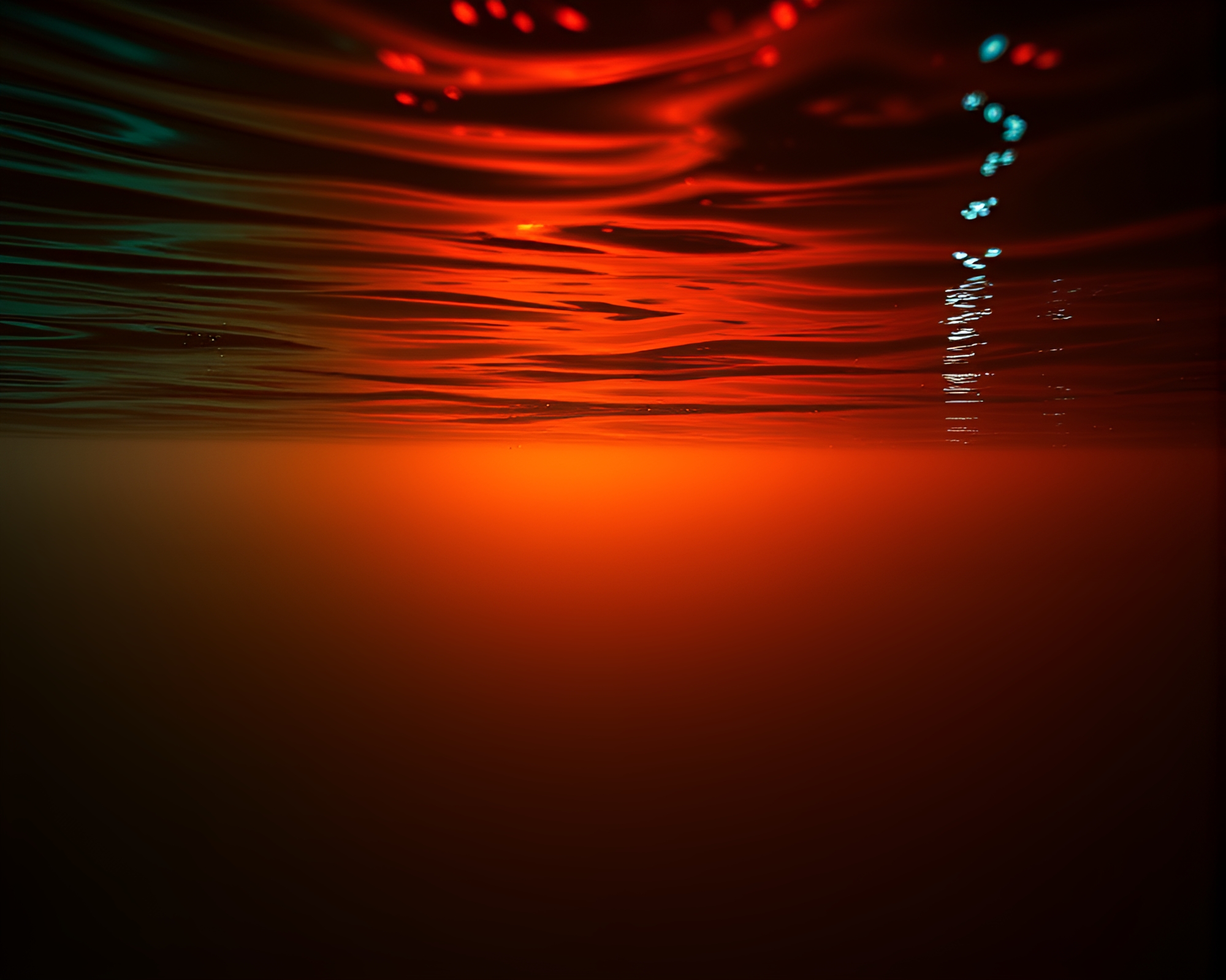 Underwater Neon Cityscape: Burnt Orange Glow – free AI stock image