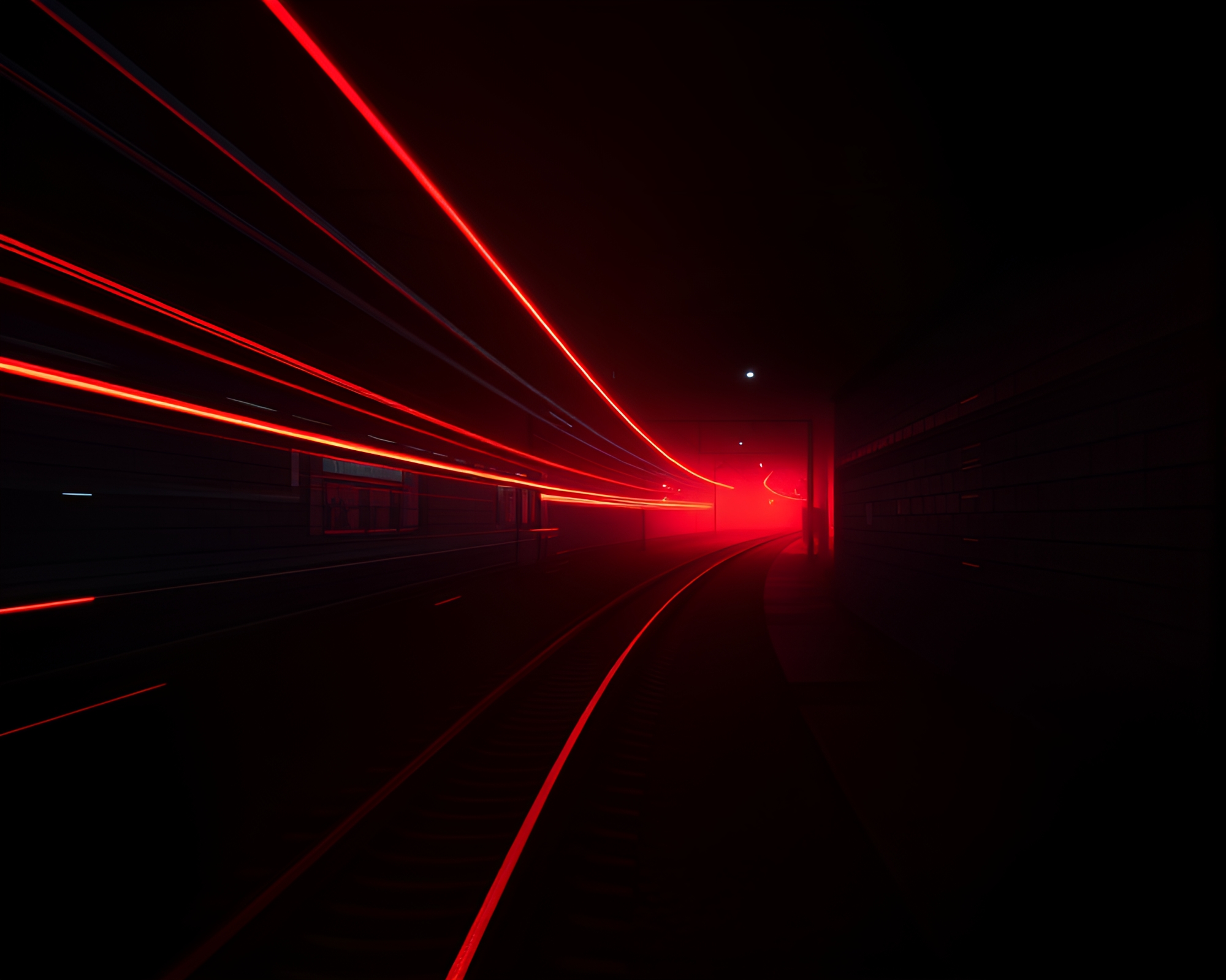 Ethereal Antimatter Grenade in Train Light Trails – free AI stock image