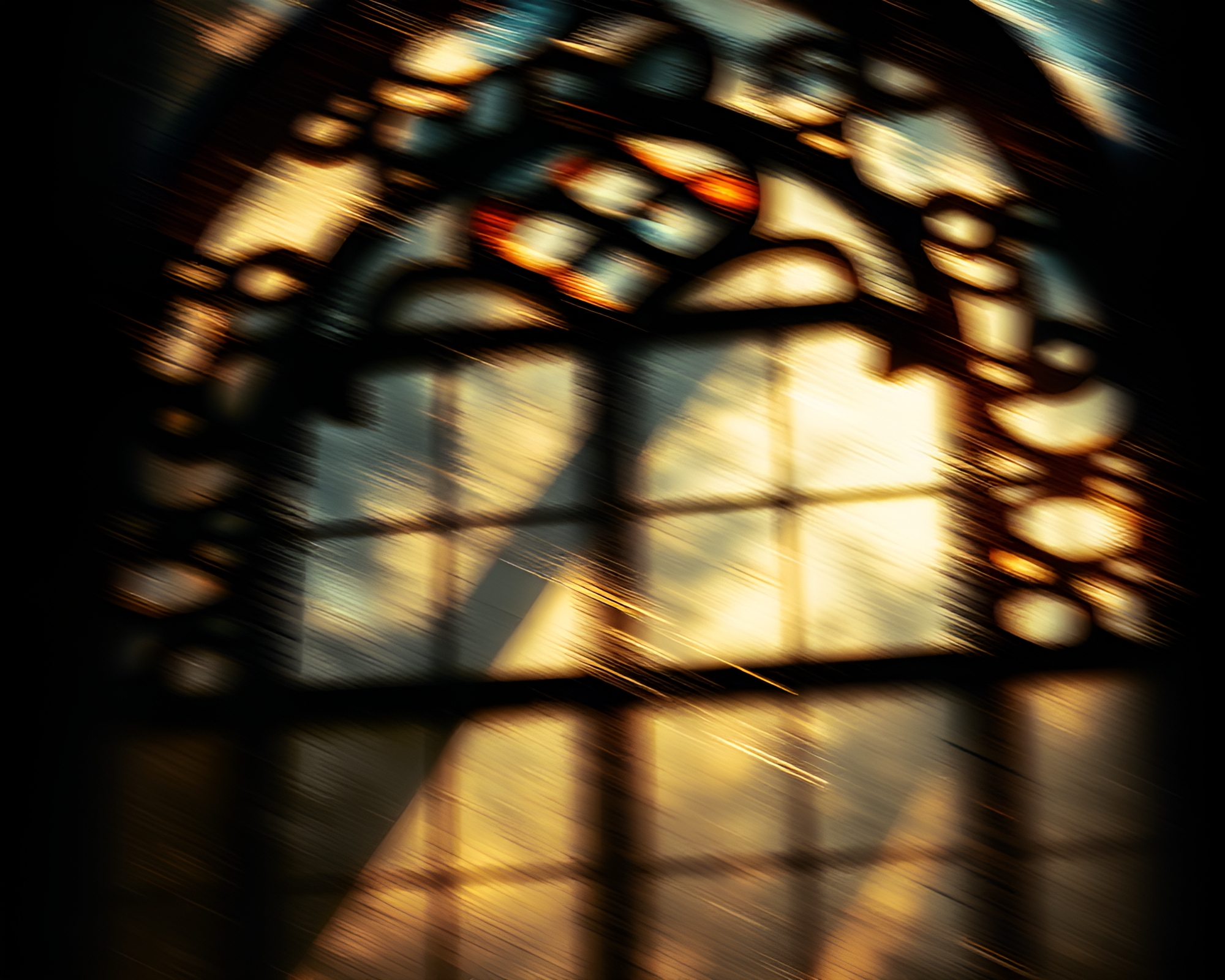 Pan Motion Fractal Art: Stained-Glass Shadows – free AI stock image