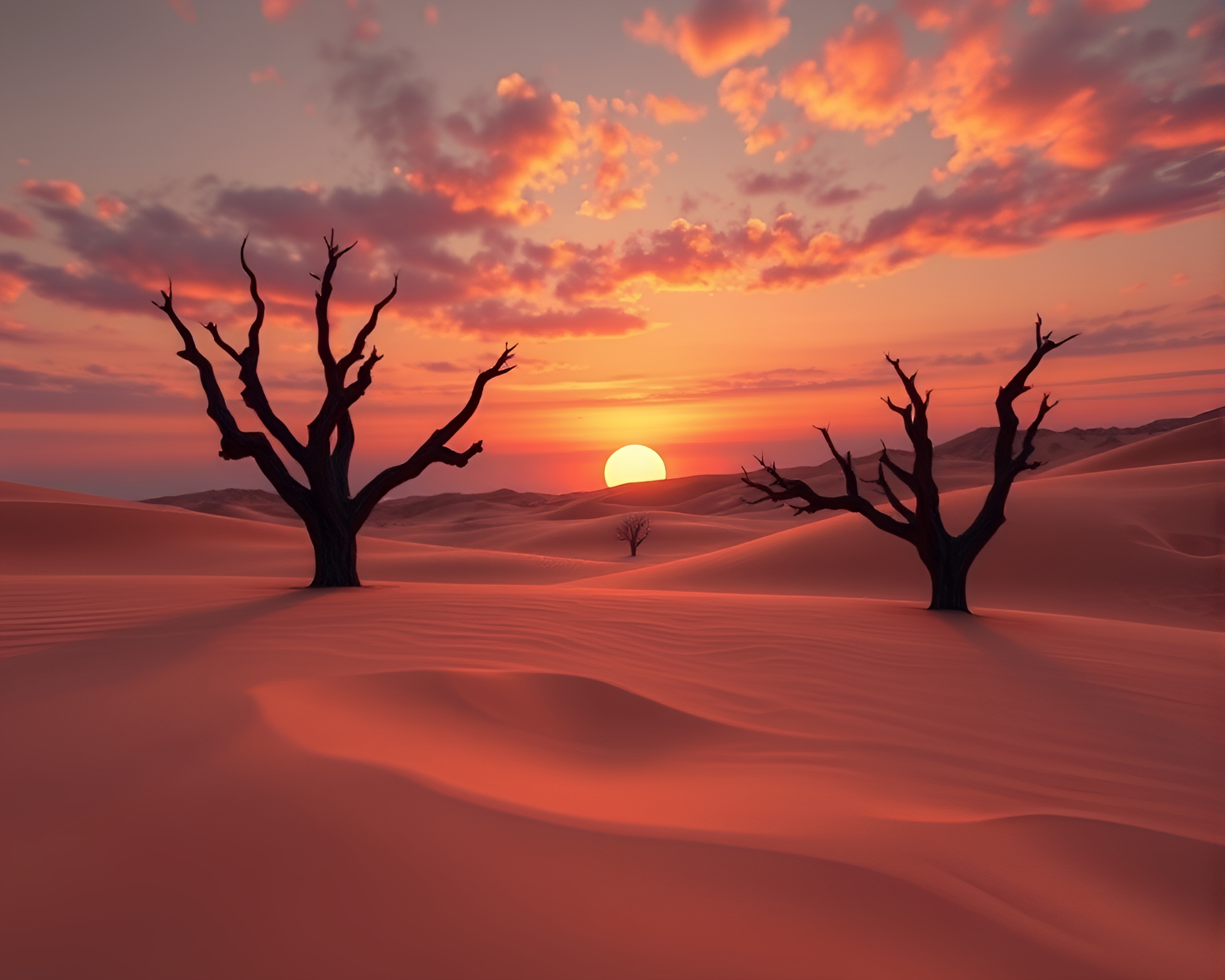 Ethereal Desert Fractal Emergence at Dusk – free AI stock image
