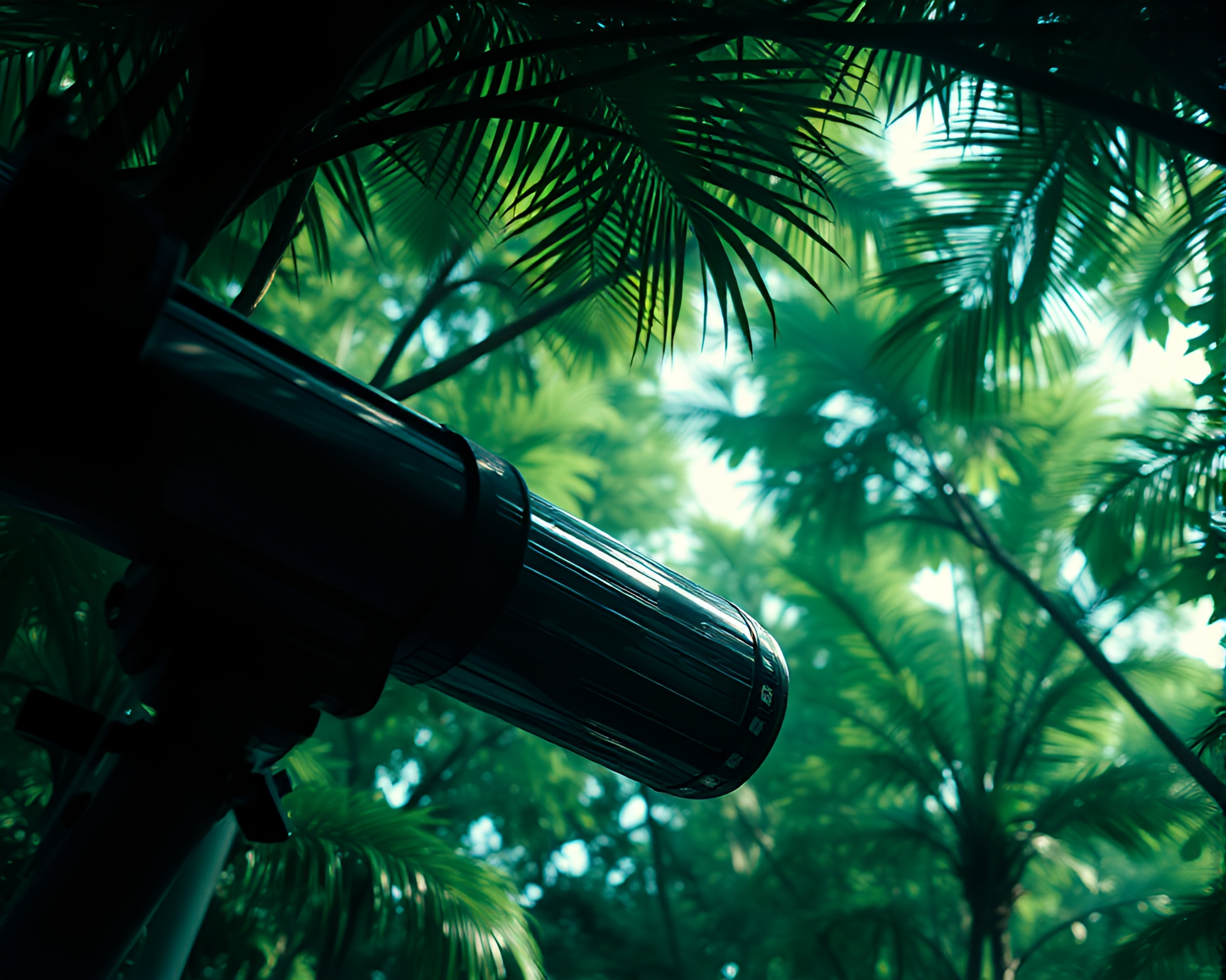 Telescope View: X-ray Jungle Canopy Detail – free AI stock image
